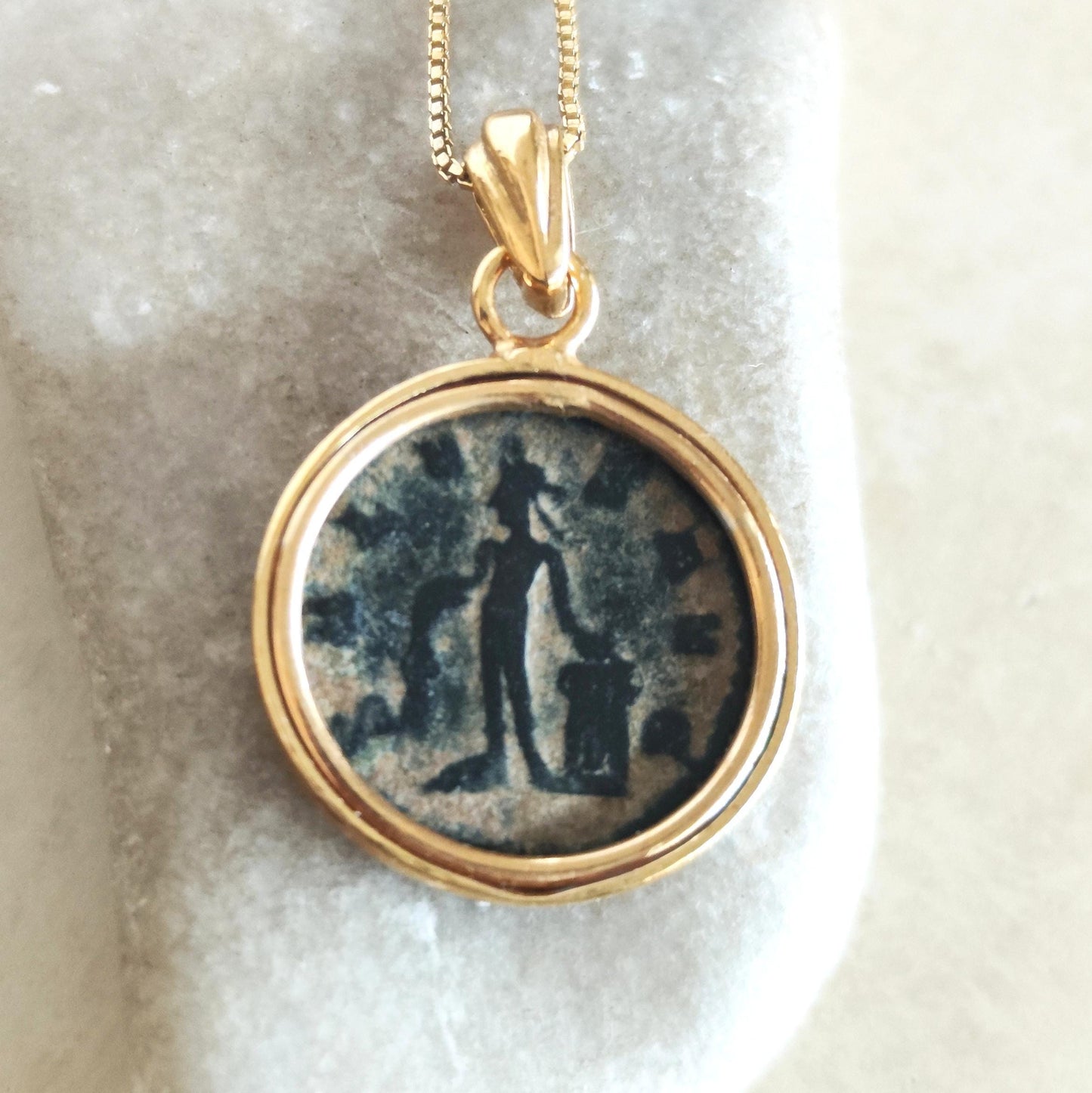Emperor Claudius Roman Coin Necklace, Ancient Coin Pendant Medallion, Vintage Gift Idea, History Lover Jewelry
