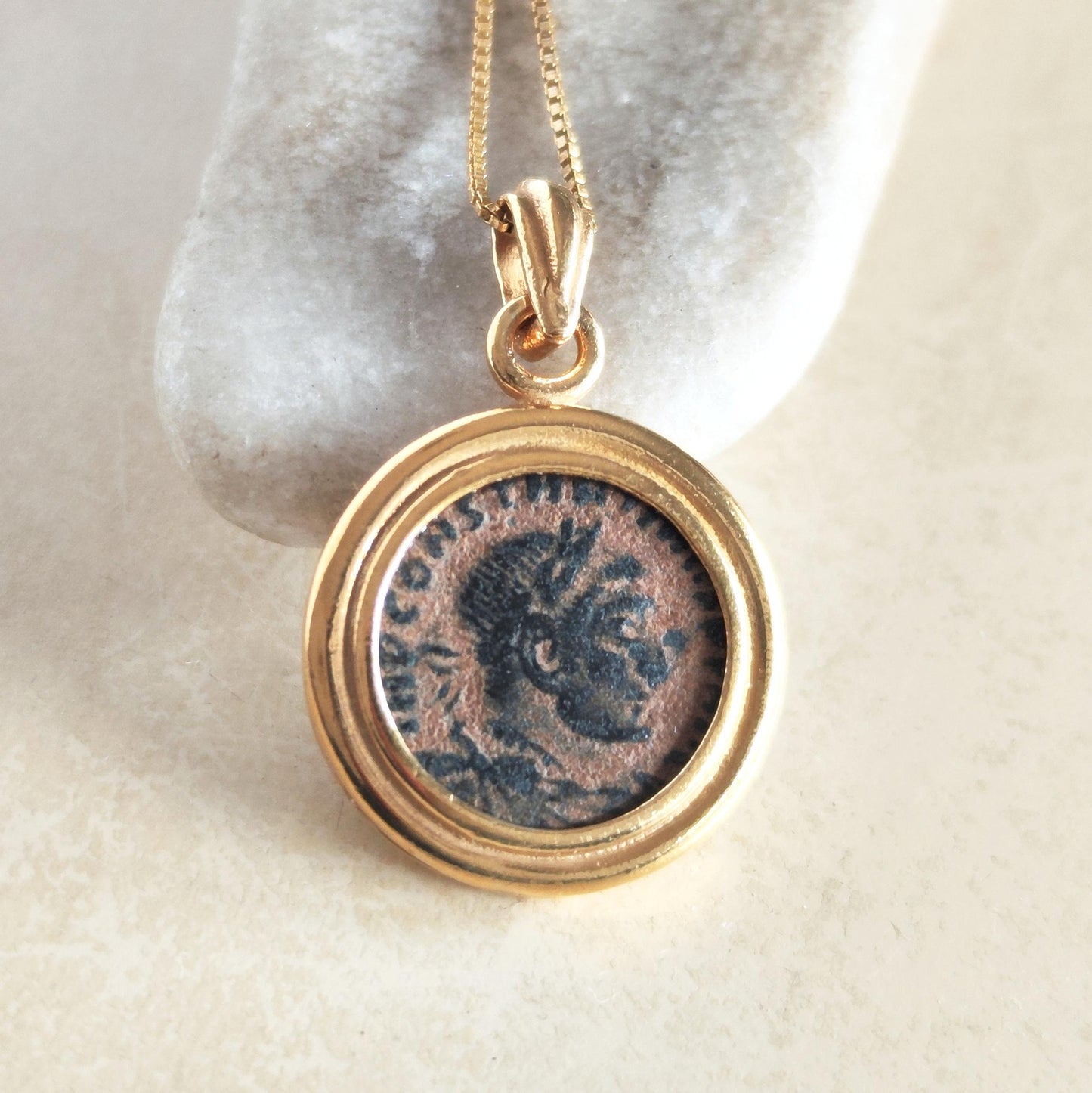Constantine the Great Pendant, Christian Coin Necklace, Roman Coin Necklace, Ancient Coin Necklace, Antique Coin Pendant, Christian Gift