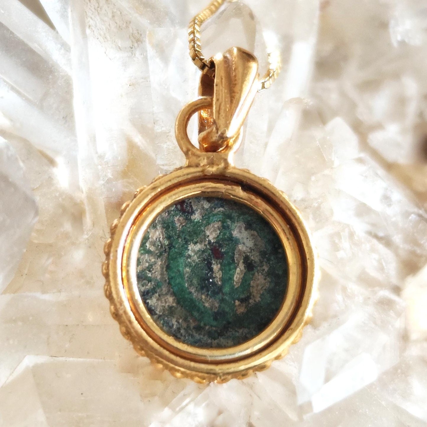 Genuine Biblical Coin Necklace, Antique Real Widow's Mite Coin Gold Plated small Pendant, Jesus Ancient Coin Jewelry, Christian Gift Idea