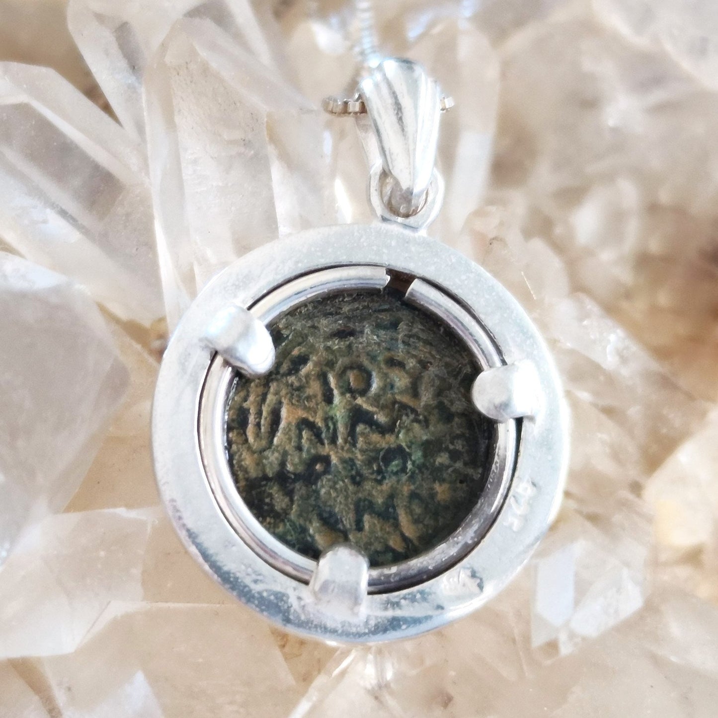 Antique Roman Provincial coin silver necklace, Procurator Antonius Felix Medallion, Ancient Emperor Claudius Coin Jewelry, History Necklace