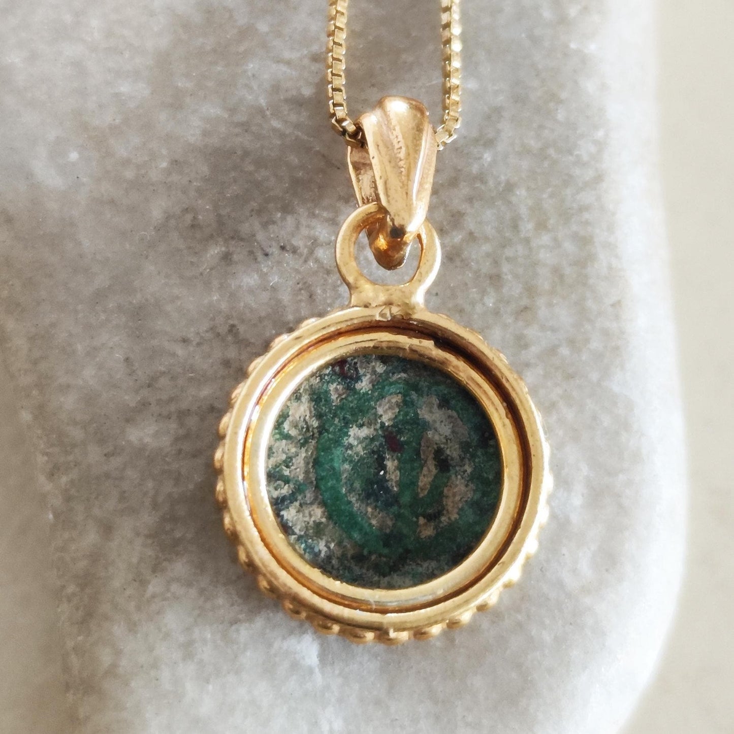 Genuine Biblical Coin Necklace, Antique Real Widow's Mite Coin Gold Plated small Pendant, Jesus Ancient Coin Jewelry, Christian Gift Idea