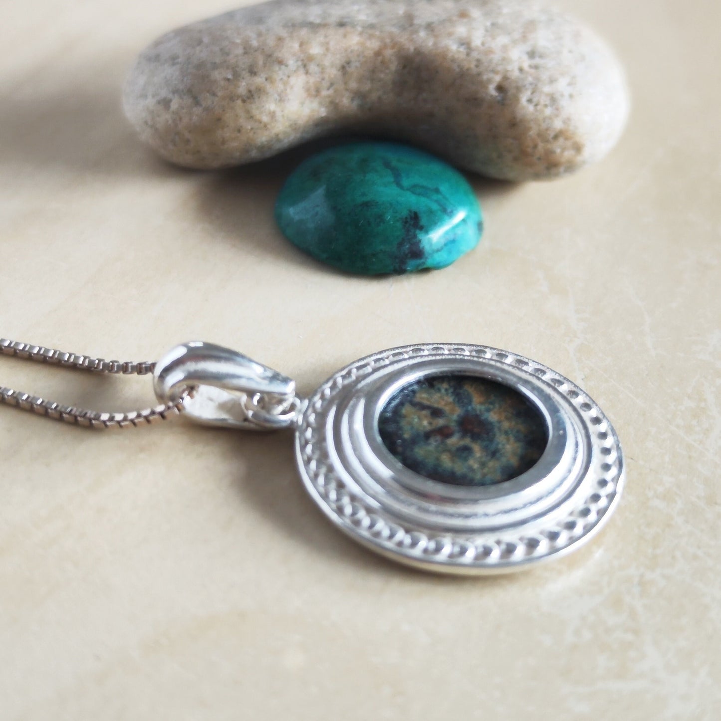 Genuine Widow's Mite Pendant, Ancient Coin Necklace, Vintage Silver Coin Pendant, Widow Mite Jewelry, Jesus Christian coin, Vintage Jewelry