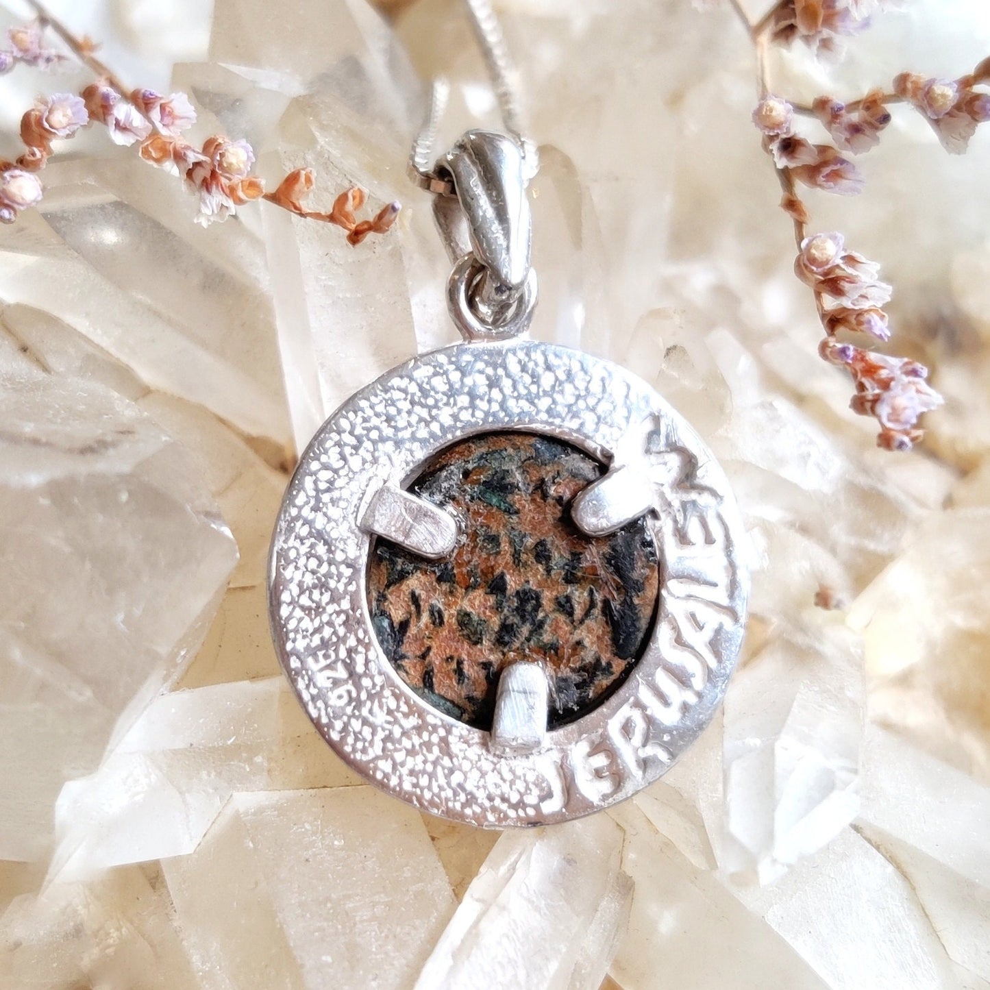 Widow's Mite Coin Pendant, Genuine Ancient Cornucopia Coin Necklace, Judean Silver Coin Pendant, Widow Mite Jewelry, Unisex Biblical Gift