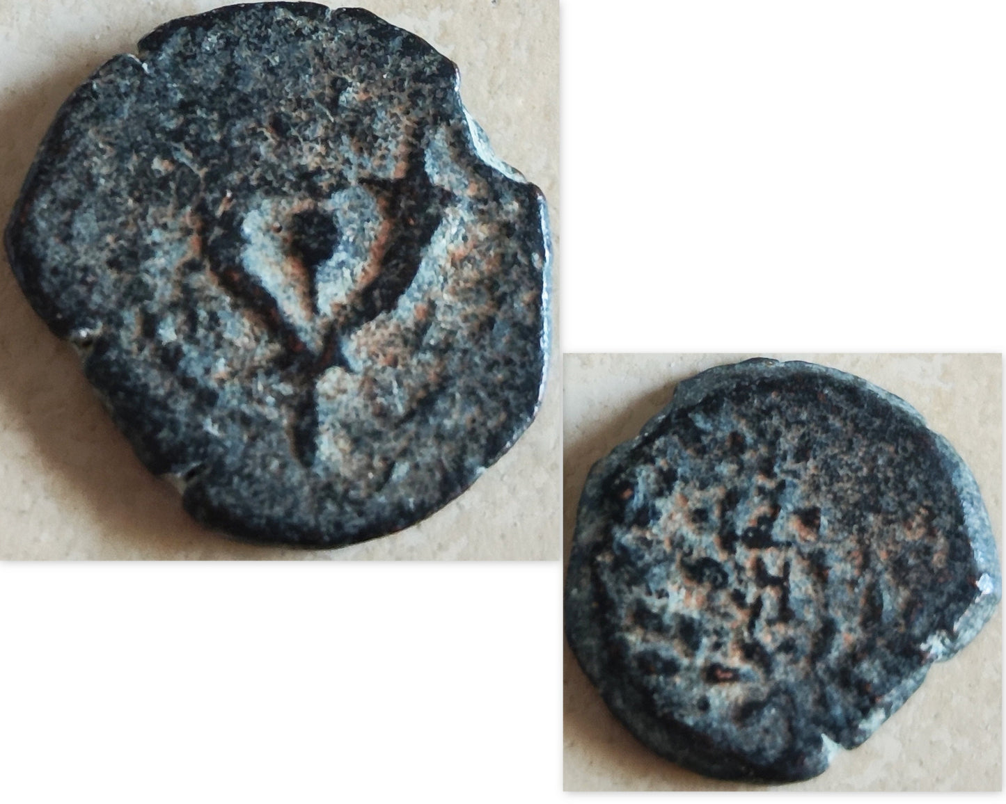 Genuine Antique widow's mite coin necklace, Hasmonean Judea Bronze Cornucopia Horns of Plenty Prutah Pendant, Ancient Coin Men Women Jewelry