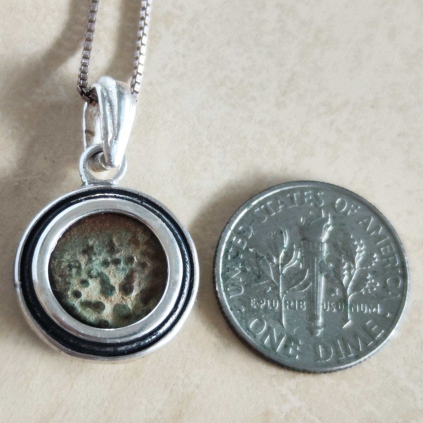 Widow's Mite Silver Pendant: Ancient Coin Christian Necklace Barr Designs
