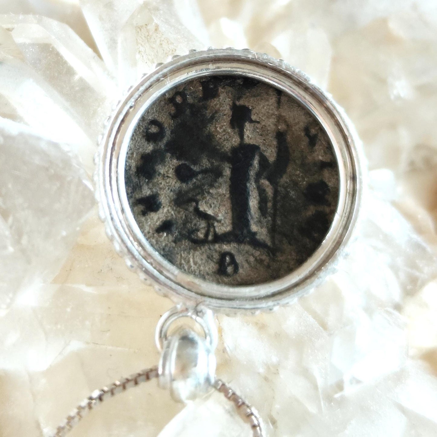 Authentic Certified Roman Emperor Claudius Gothicus Coin Necklace, Antique Silver Unisex Medallion Barr Designs