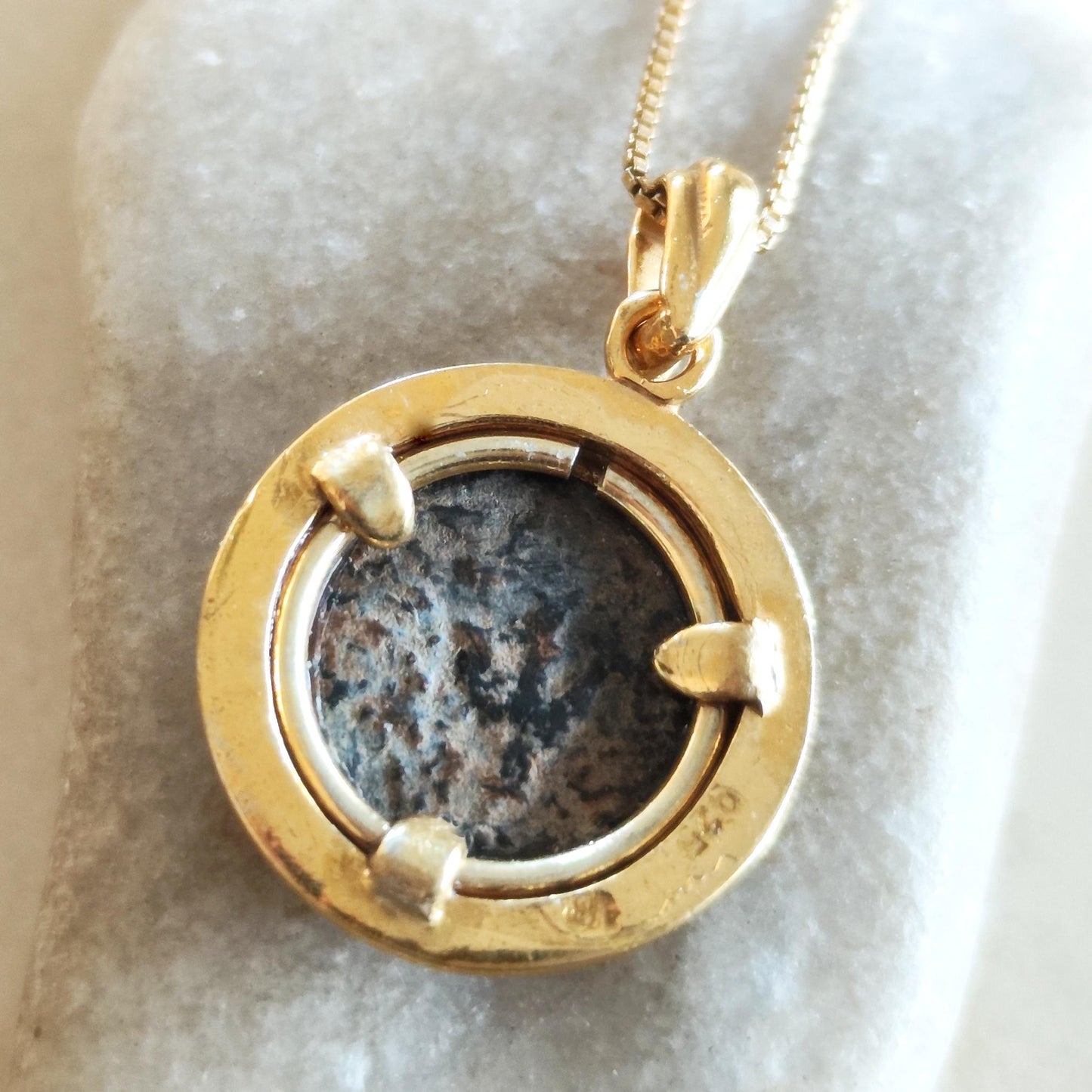 Authentic Widow's Mite Coin Necklace: Large Christian Biblical Medallion, Gold Plated Barr Designs