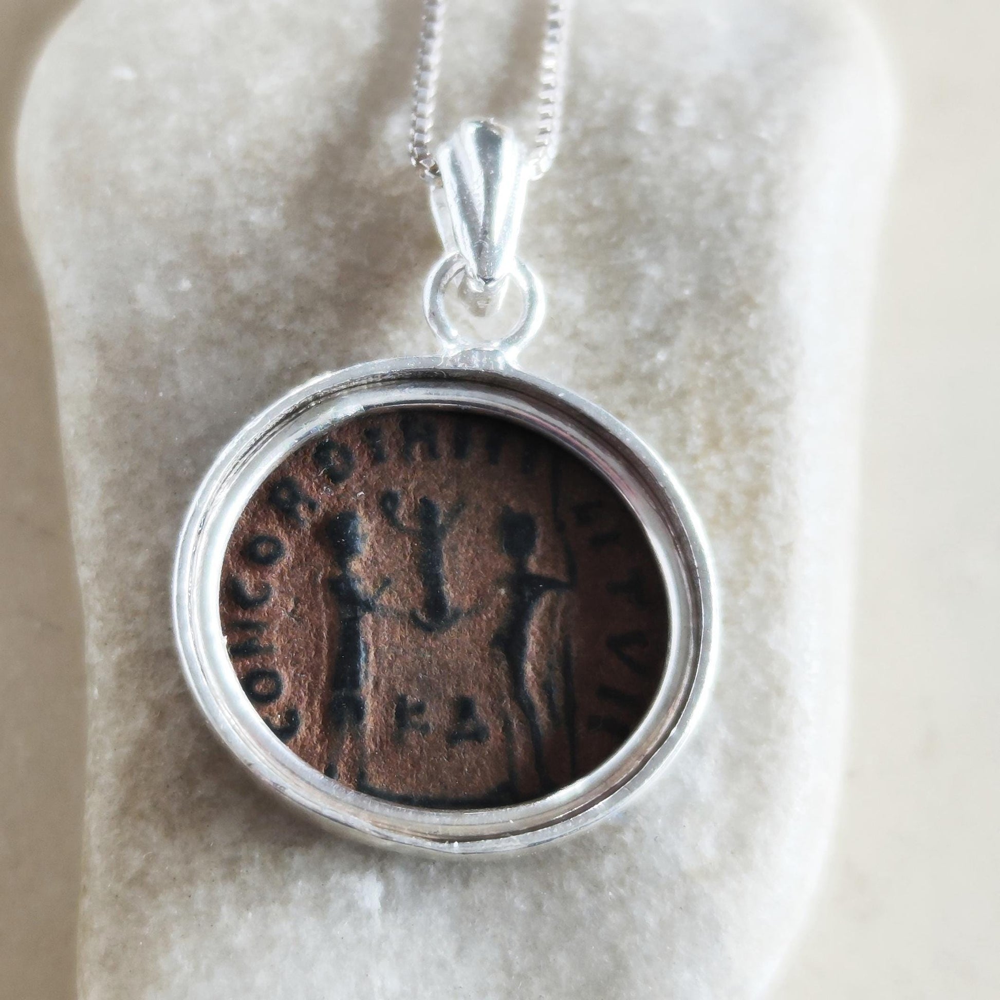Ancient Roman Coin Pendant: Emperor Maximianus, Sterling Silver Medallion, Antique History Gift Barr Designs