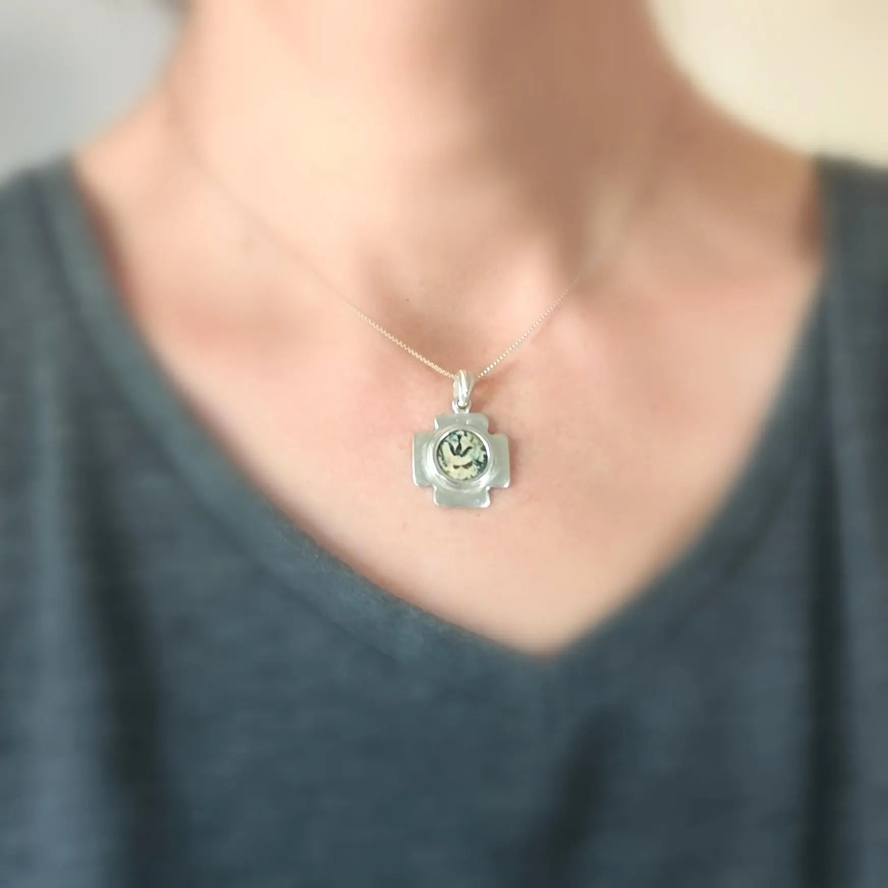 Sterling Silver Widow's Mite Coin Cross Pendant: Antique Christian Jewelry Barr Designs