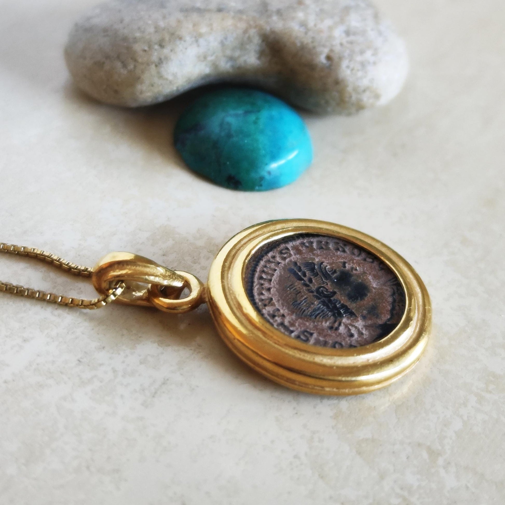 Genuine Roman Coin Pendant featuring Emperor Constantine II, Ancient Coin Vintage Necklace Barr Designs