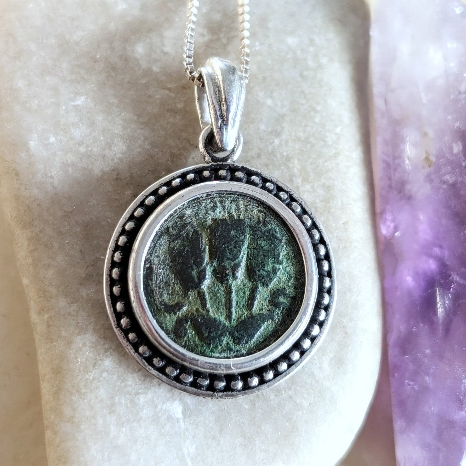 Antique Roman Coin Pendant: Herod Agrippa, Sterling Silver, History Gift Barr Designs