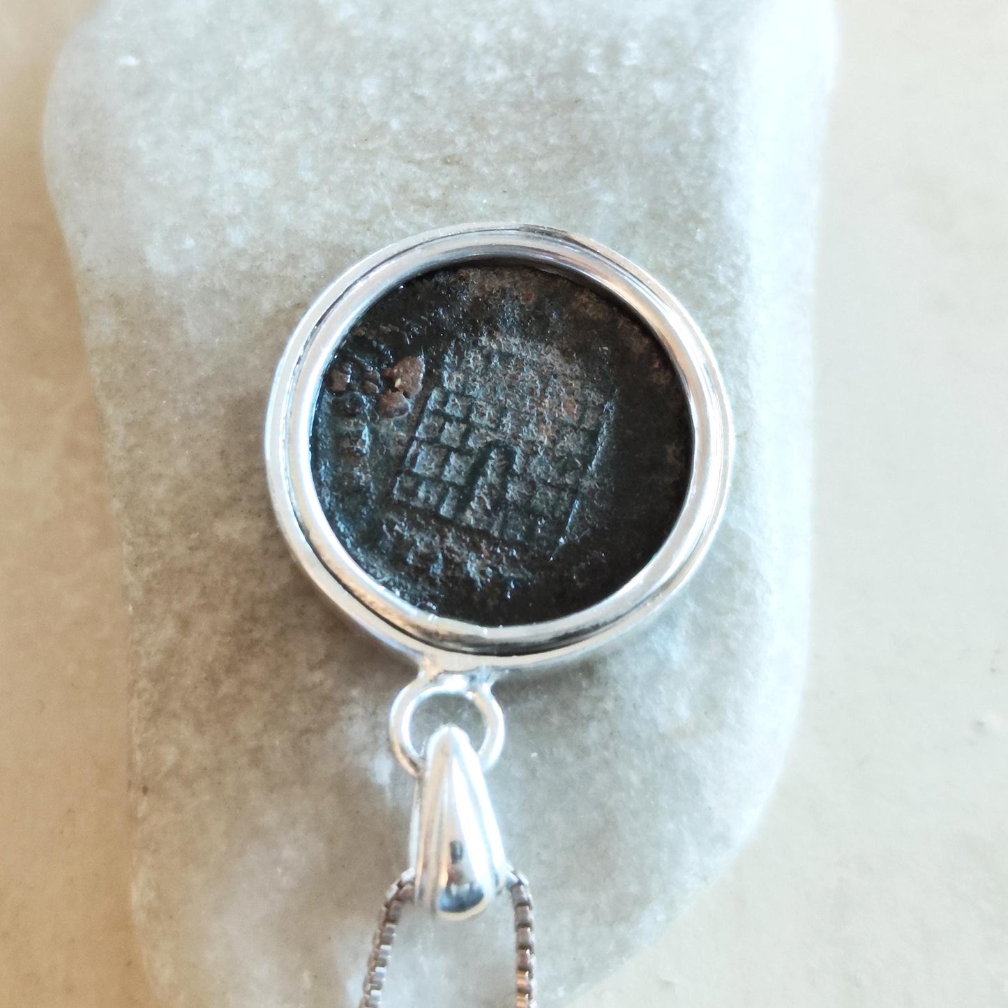 Antique Roman Coin Necklace: Emperor Constantius II, Sterling Silver Pendant Barr Designs
