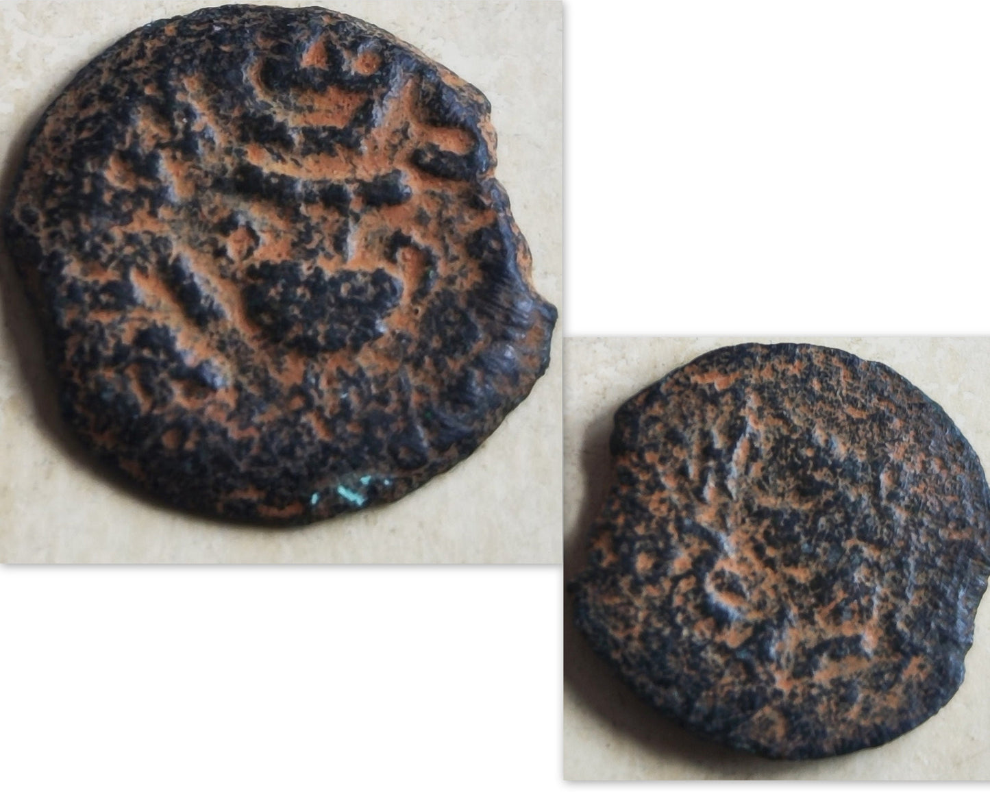 Ancient Masada Coin necklace, First Jewish Revolt Real Bronze Prutah Pendant, Jerusalem Second Temple coin, Roman Amphora Grape Leaf