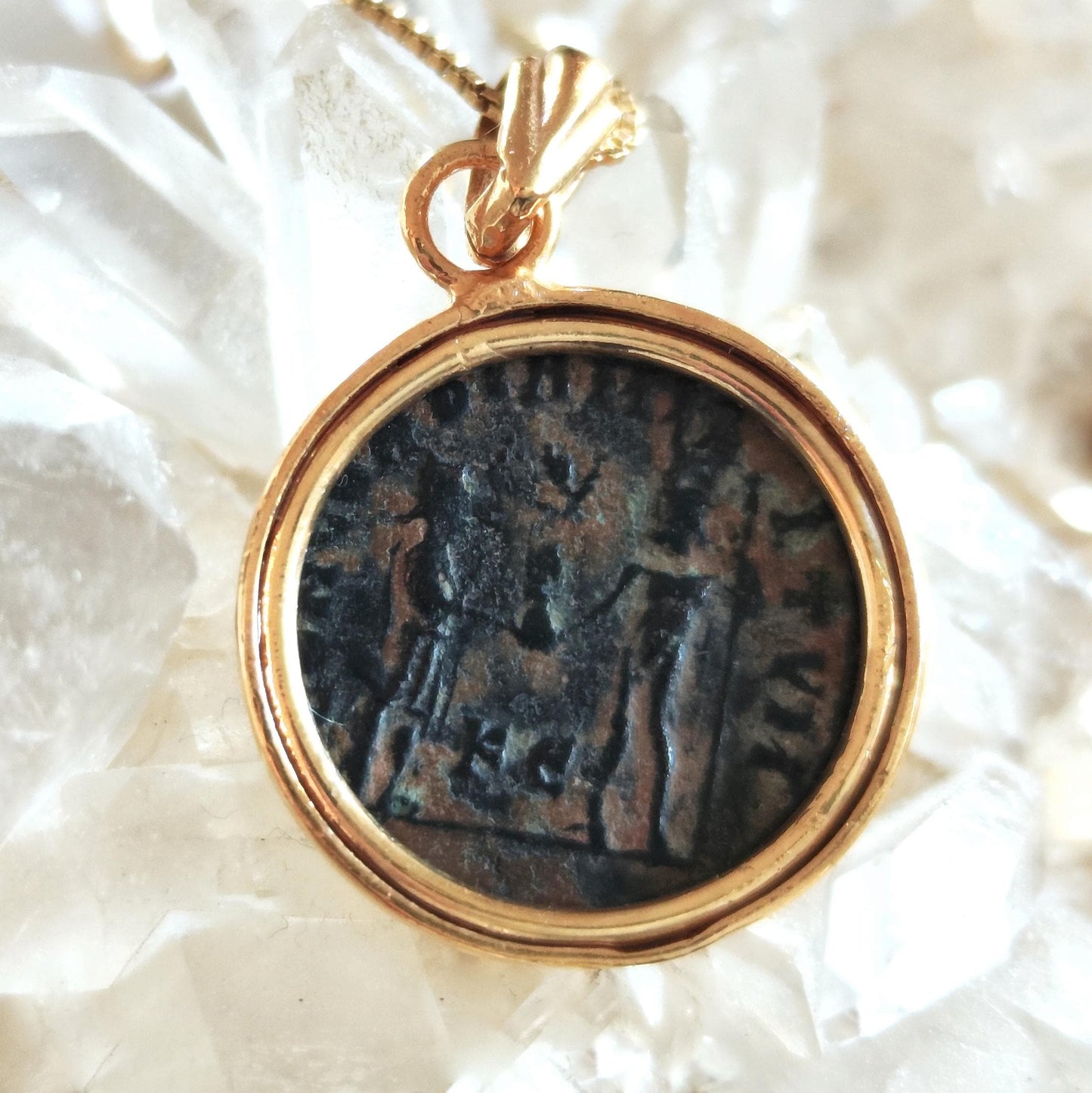 Genuine Roman Coin of Emperor Maximianus Pendant,  Ancient Coin Medallion Necklace, Roman Empire  Statement Necklace