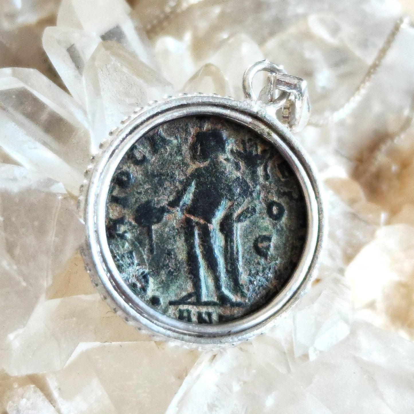 Ancient Roman Coin Necklace: Emperor Galerius, Sterling Silver Medallion Barr Designs