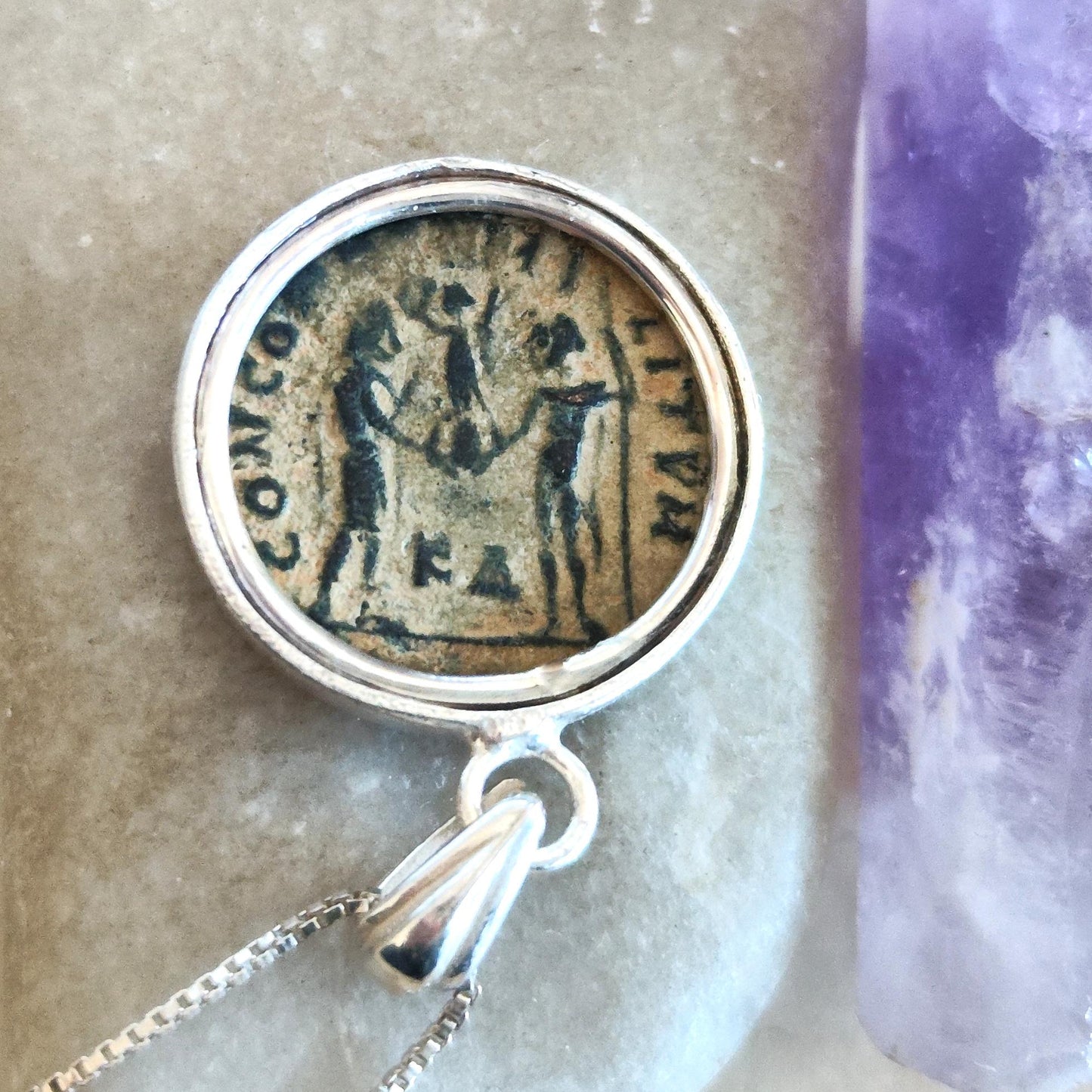 Genuine Roman Coin Pendant for Men, Silver Medallion Necklace of Emperor Maximianus, Ancient Coin Gift Idea, Roman Empire Statement Necklace