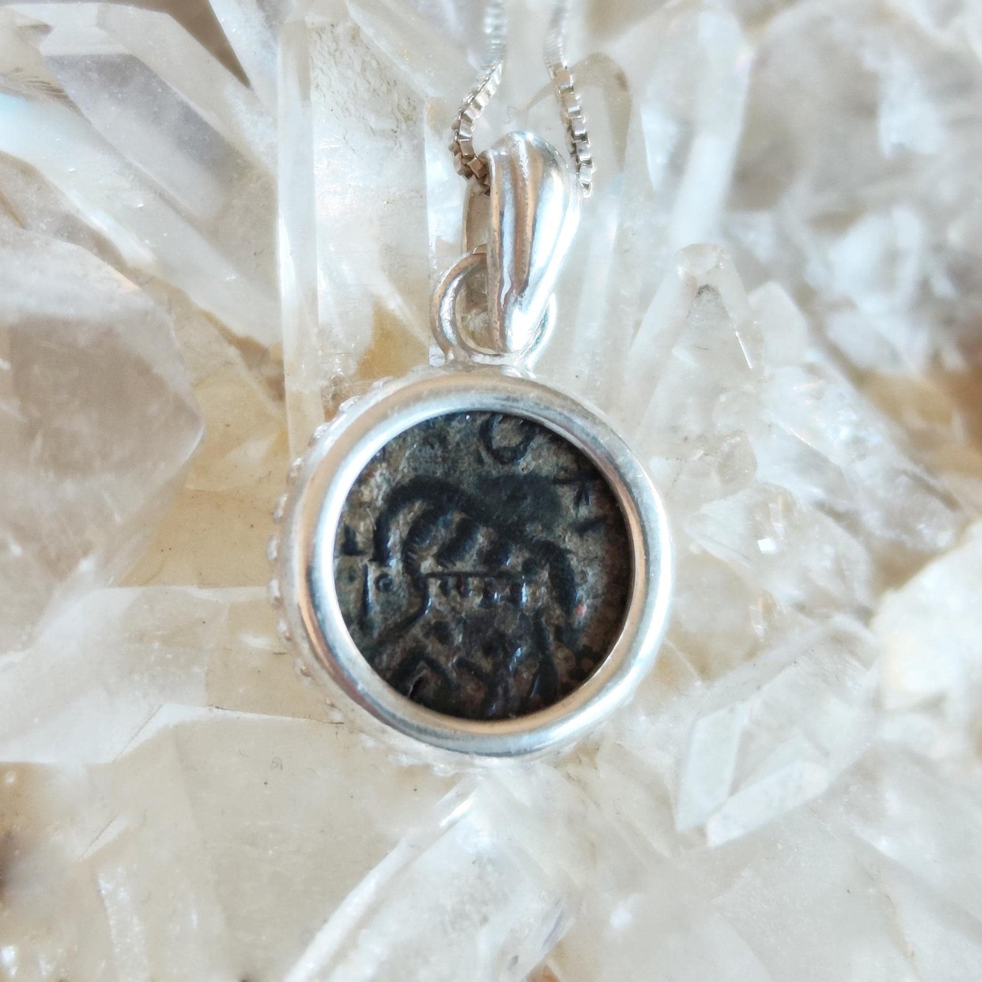 Romulus & Remus Coin Necklace: Sterling Silver Ancient Roman She Wolf Pendant Barr Designs
