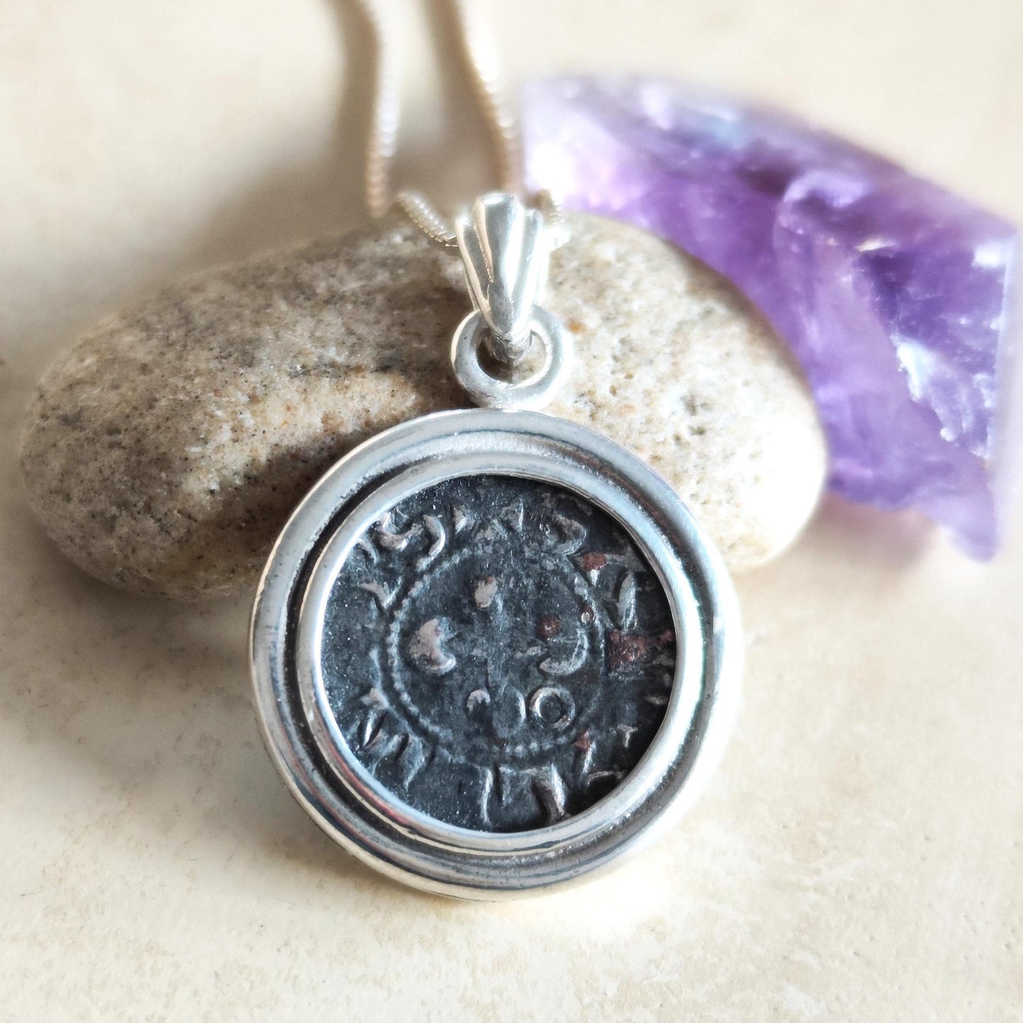 Medieval Crusader Cross Coin Silver Necklace, 1st Crusade France Coin, Christian Medallion Pendant, Gift Idea for Men