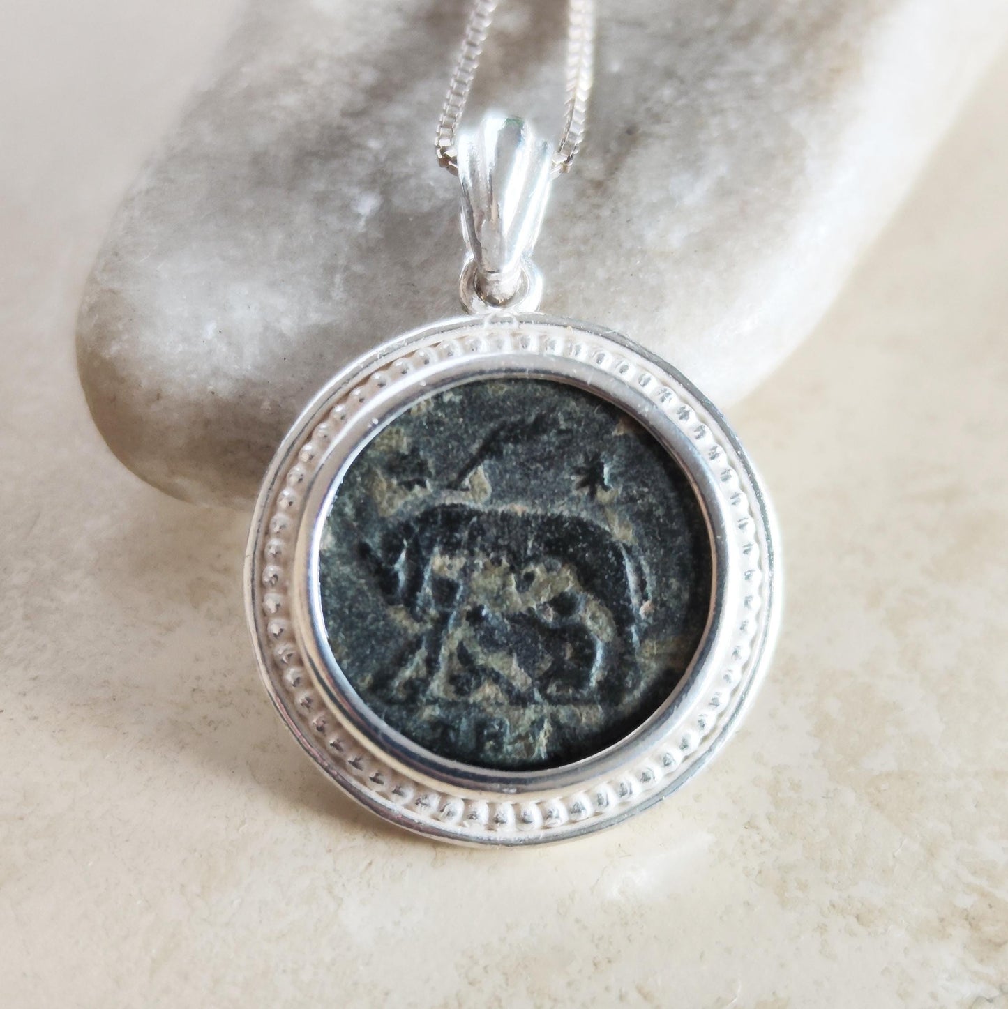 Ancient Roman Coin Necklace: Twins Romulus and Remus, Sterling Silver Pendant Barr Designs