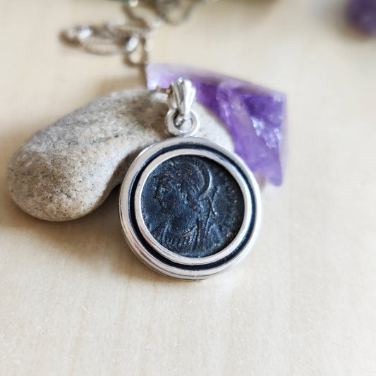 Roman Constantine the Great ancient Coin Medallion, Christian Men Necklace, Christmas Gift Idea