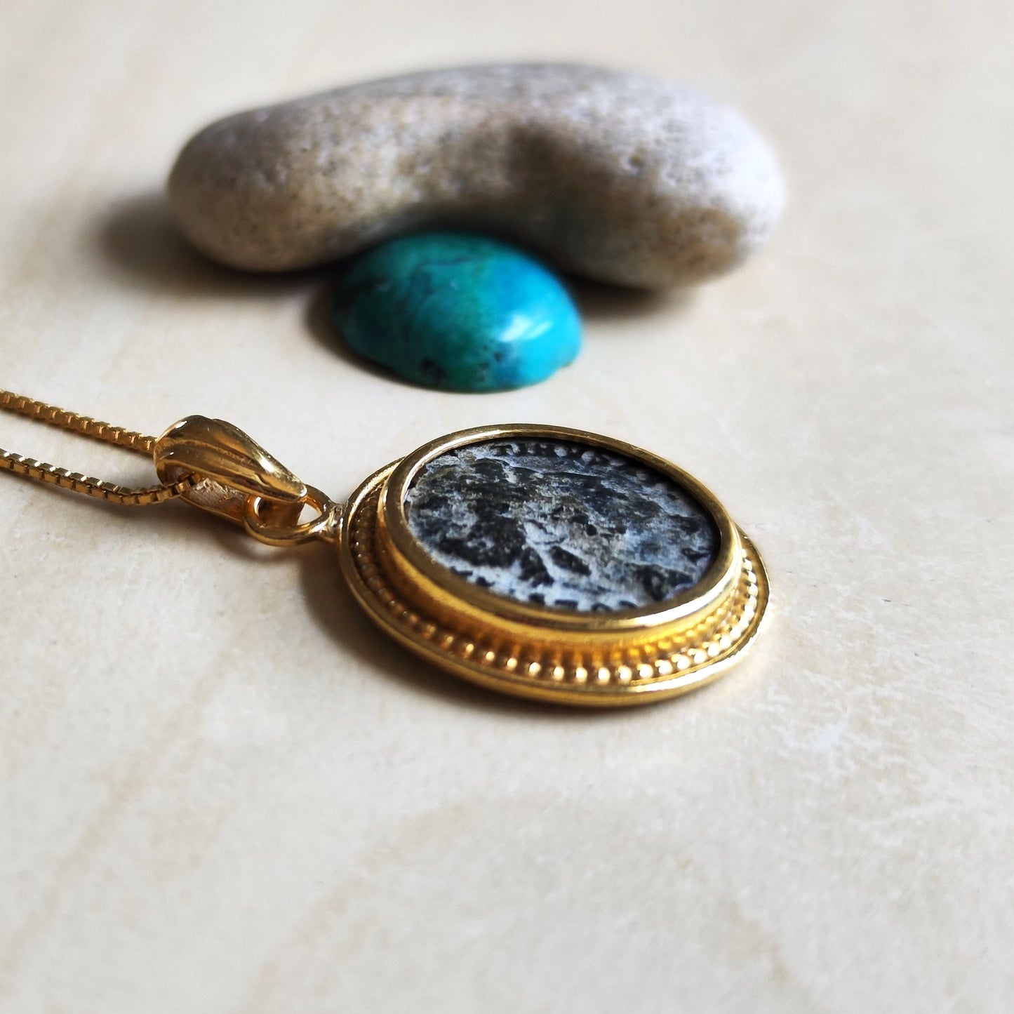 Authentic Certified Roman coin necklace, Antique Constantine the Great medallion, Emperor pendant, Vintage coin jewelry, unisex gift idea