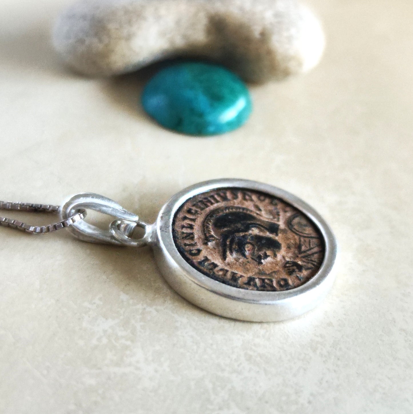 Coin Necklace For Men, Genuine Roman Coin Silver Medallion, Emperor Licinius I Coin Pendant, Vintage Style Gift Idea, Antique Unisex Charm