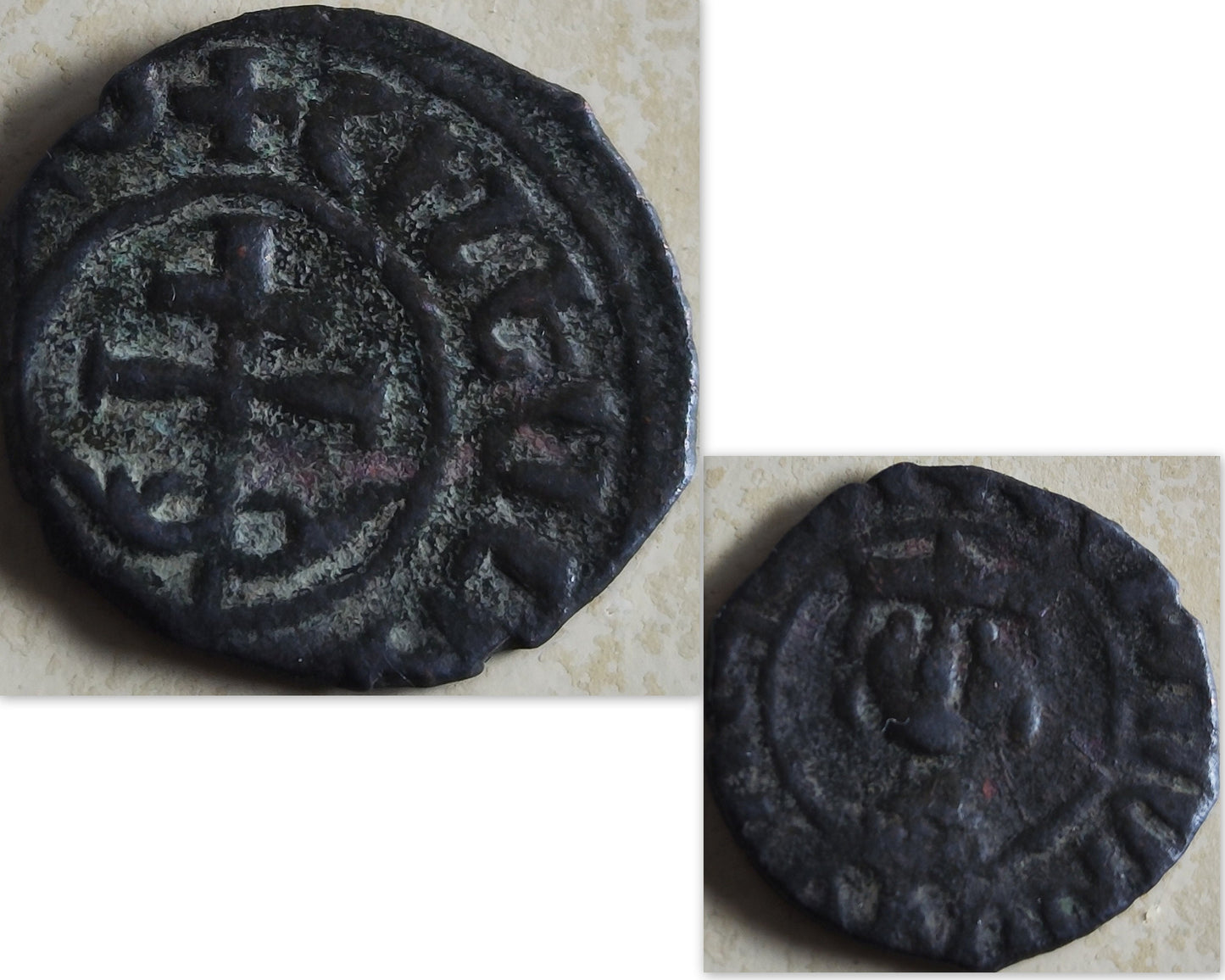 Crusaders Orthodox Cross Coin Silver Necklace, Antique Patriarch two Barred Cross Medallion, Medieval Armenia Knight Templar Christian Coin