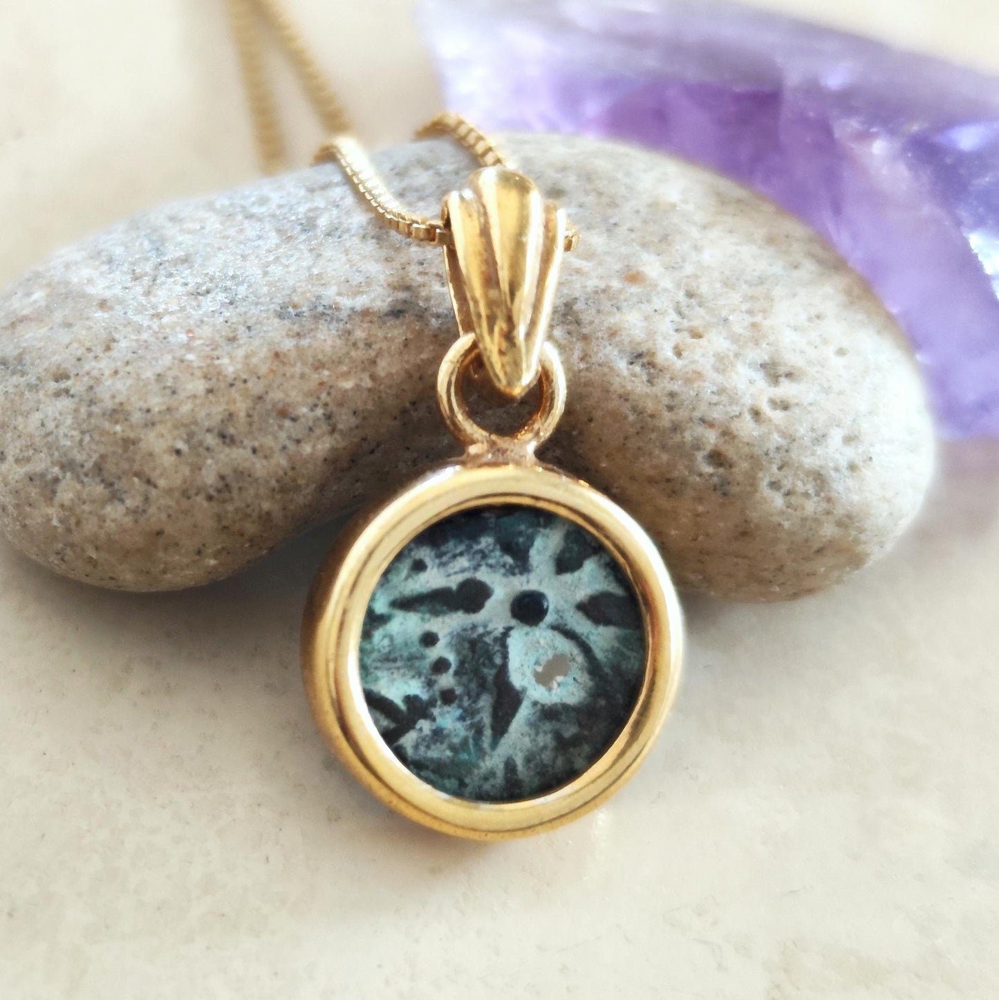 Widow's Mite Coin Necklace: Authentic Ancient Coin, 18K Gold-Plated Sterling Silver Barr Designs