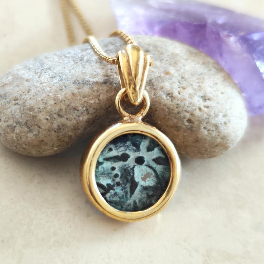 Widow's Mite Coin Necklace: Authentic Ancient Coin, 18K Gold-Plated Sterling Silver Barr Designs