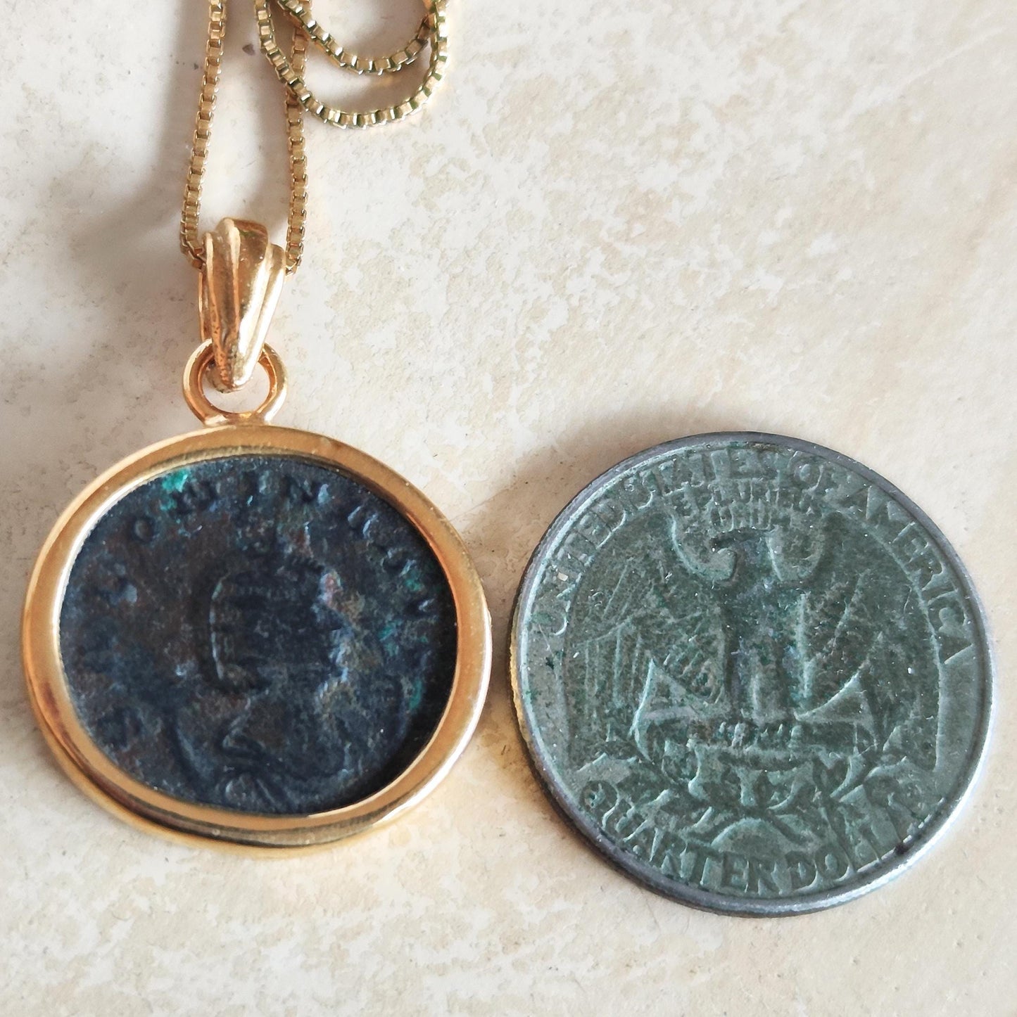 Ancient Roman Empress Salonina Coin necklace, Women of the Roman Empire Medallion, Gallienus Era coin