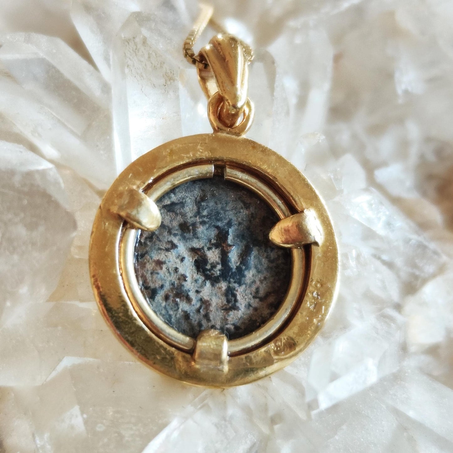 Authentic Widow's Mite Coin Necklace: Large Christian Biblical Medallion, Gold Plated Barr Designs