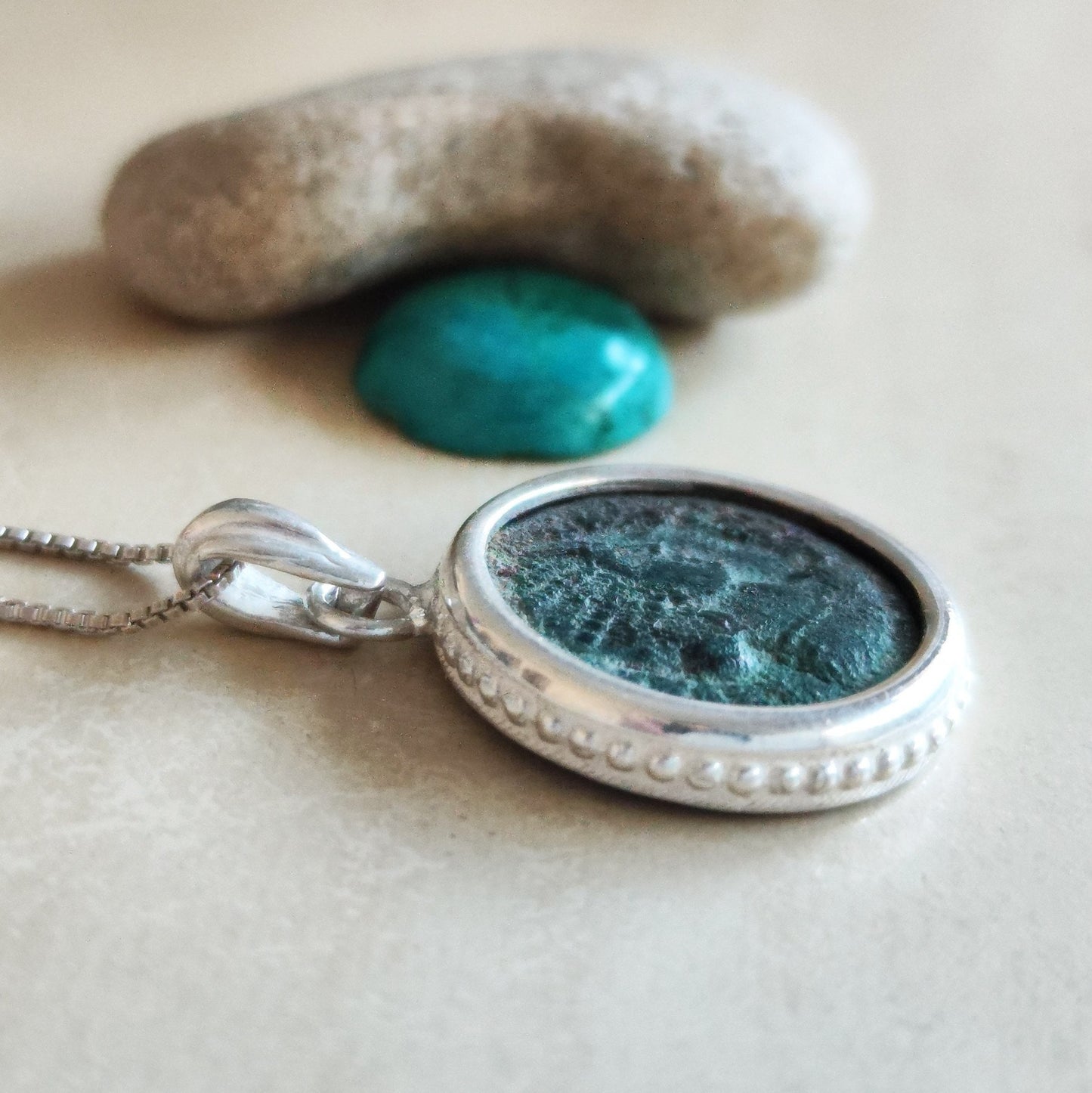 Ancient Coin of Roman Empress Fausta Silver Necklace, Constantine the Great wife pendant,  Women in Power Medallion, vintage style jewelry