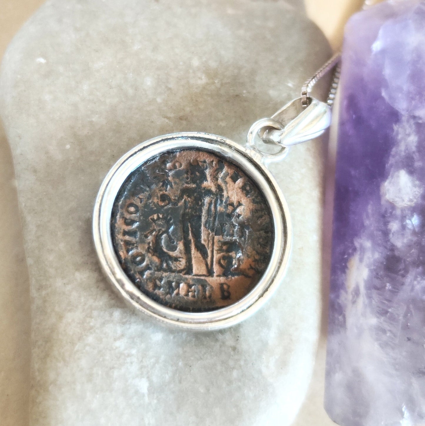 Coin Necklace For Men, Genuine Roman Coin Silver Medallion, Emperor Licinius I Coin Pendant, Vintage Style Gift Idea, Antique Unisex Charm