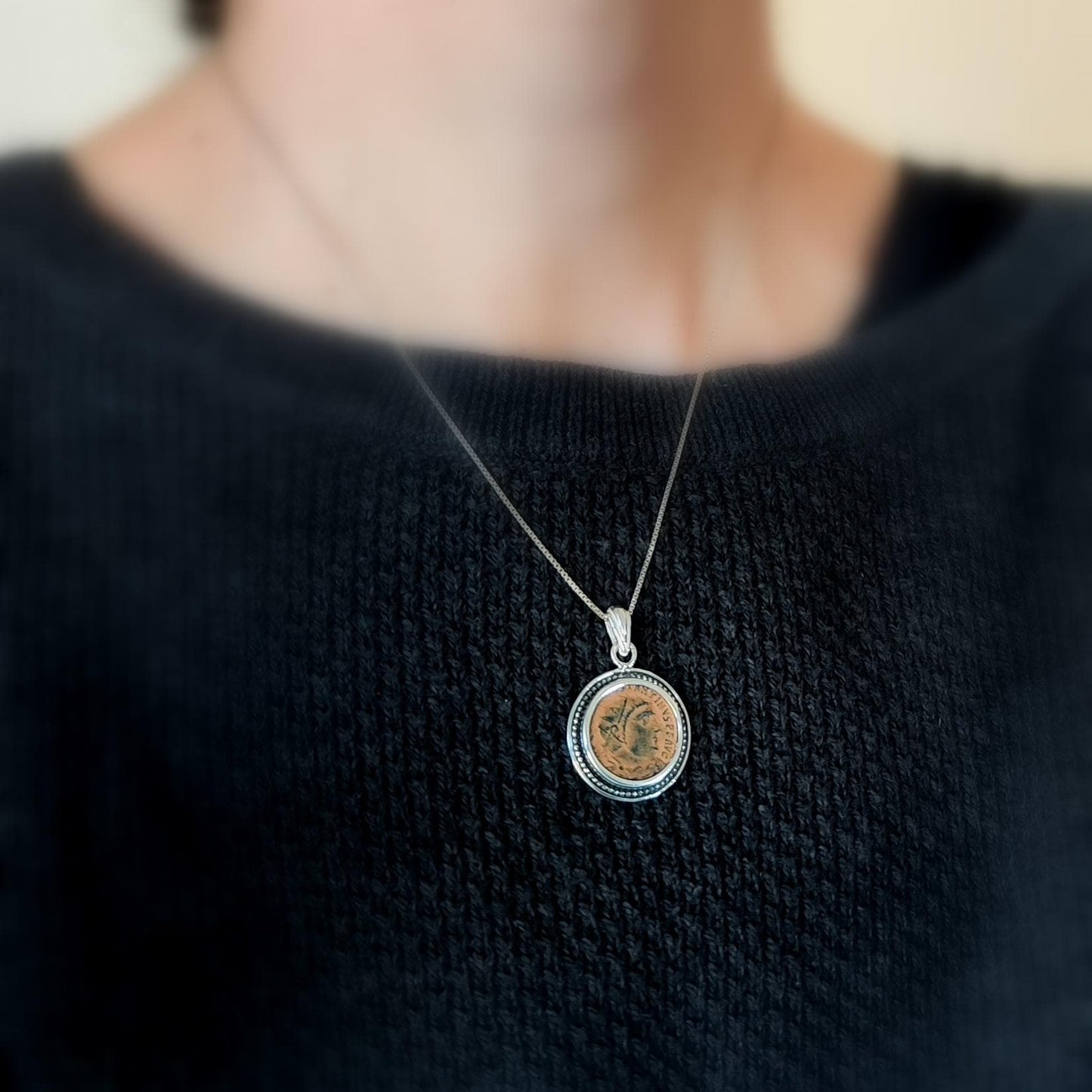 Genuine Roman Coin Pendant: Constantine I, Jupiter, Sterling Silver Barr Designs