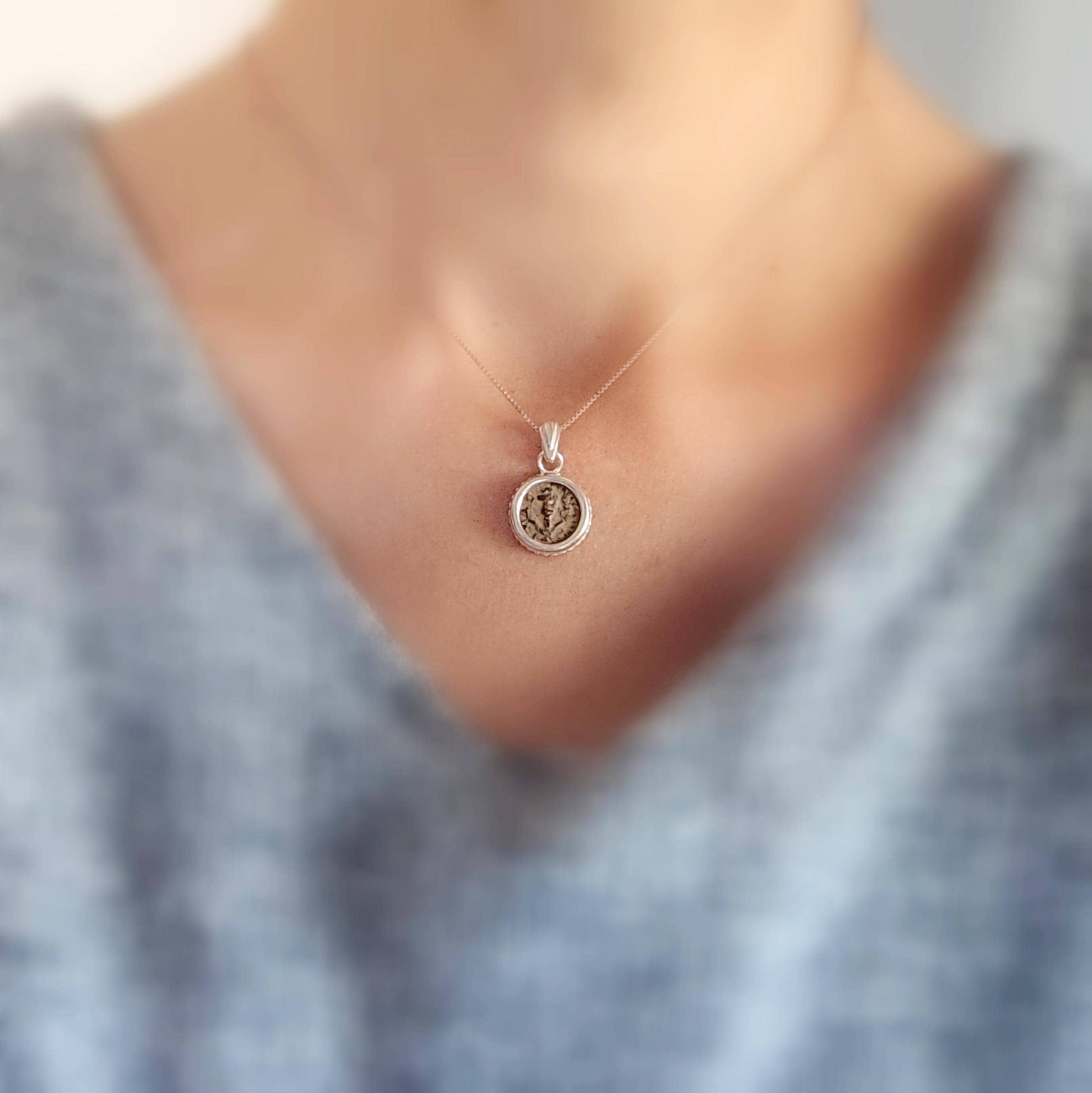 King Herod I Antique Coin Pendant: Sterling Silver, Jewish Roman Prutah Barr Designs