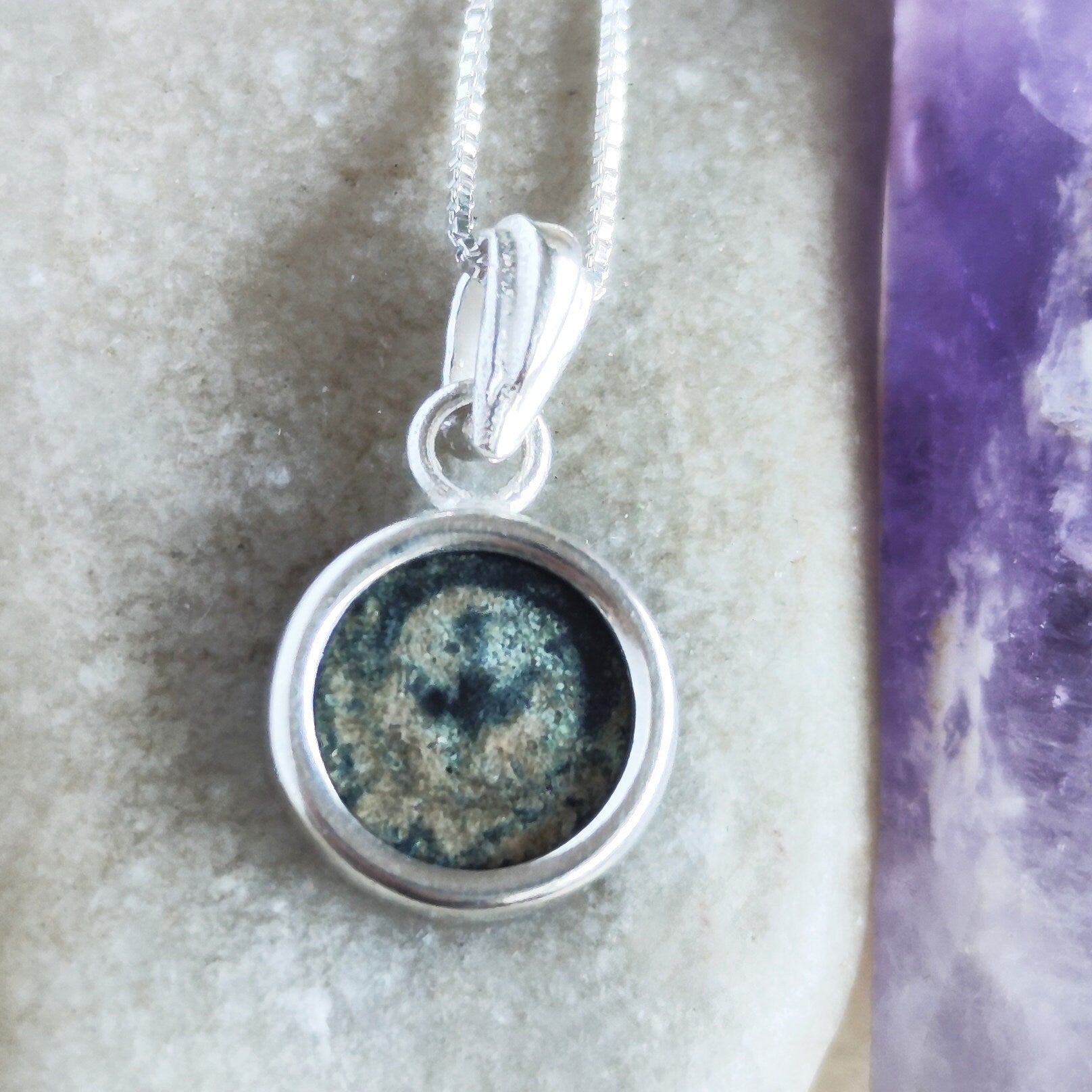 Widow's Mite Coin Necklace: Sterling Silver Ancient Biblical Jewelry Barr Designs