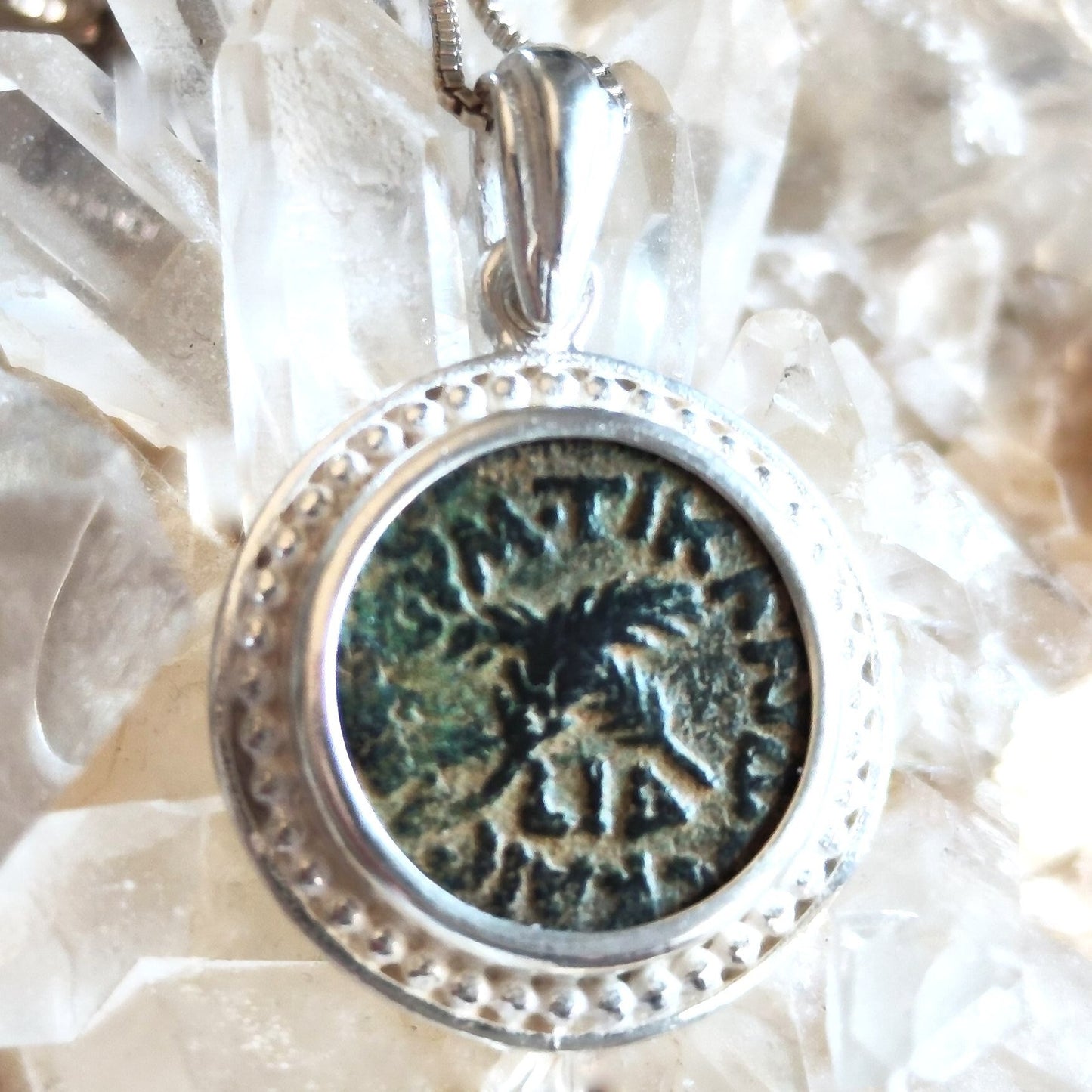 Antique Roman Provincial coin silver necklace, Procurator Antonius Felix Medallion, Ancient Emperor Claudius Coin Jewelry,  History Necklace