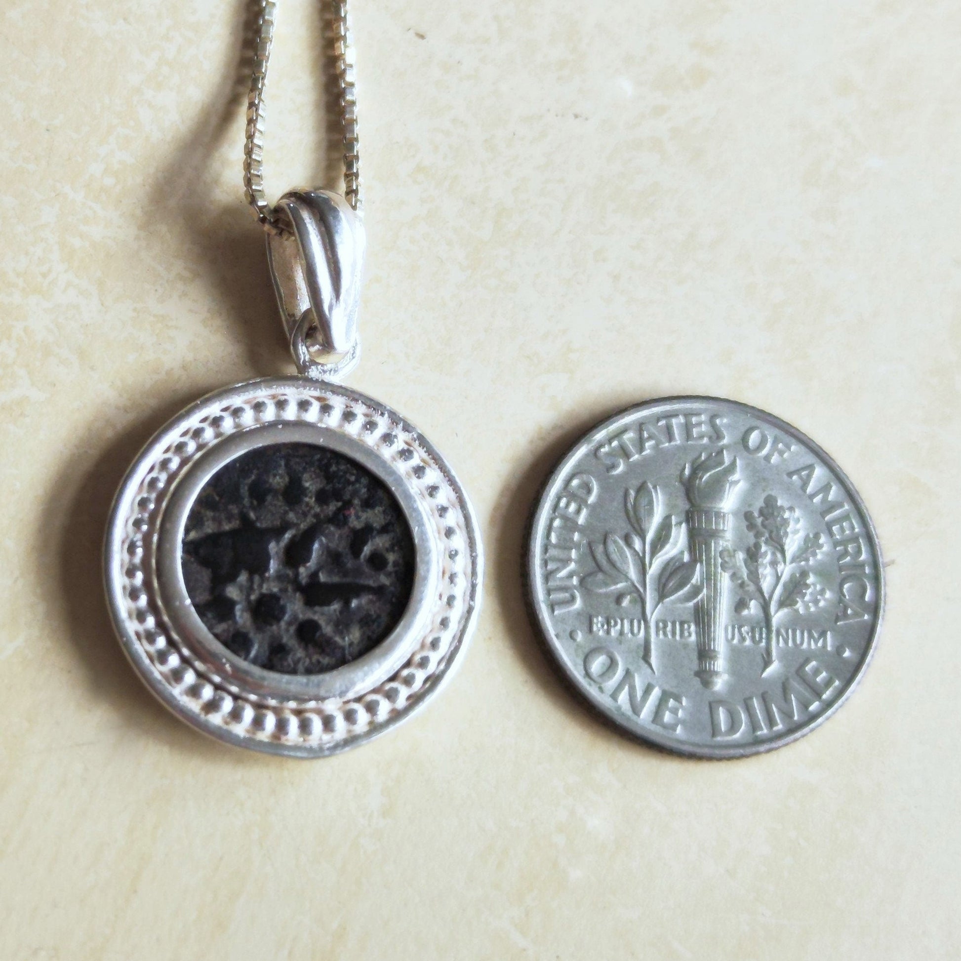 Sterling Silver Widow's Mite Pendant: Authentic Ancient Coin Necklace Barr Designs