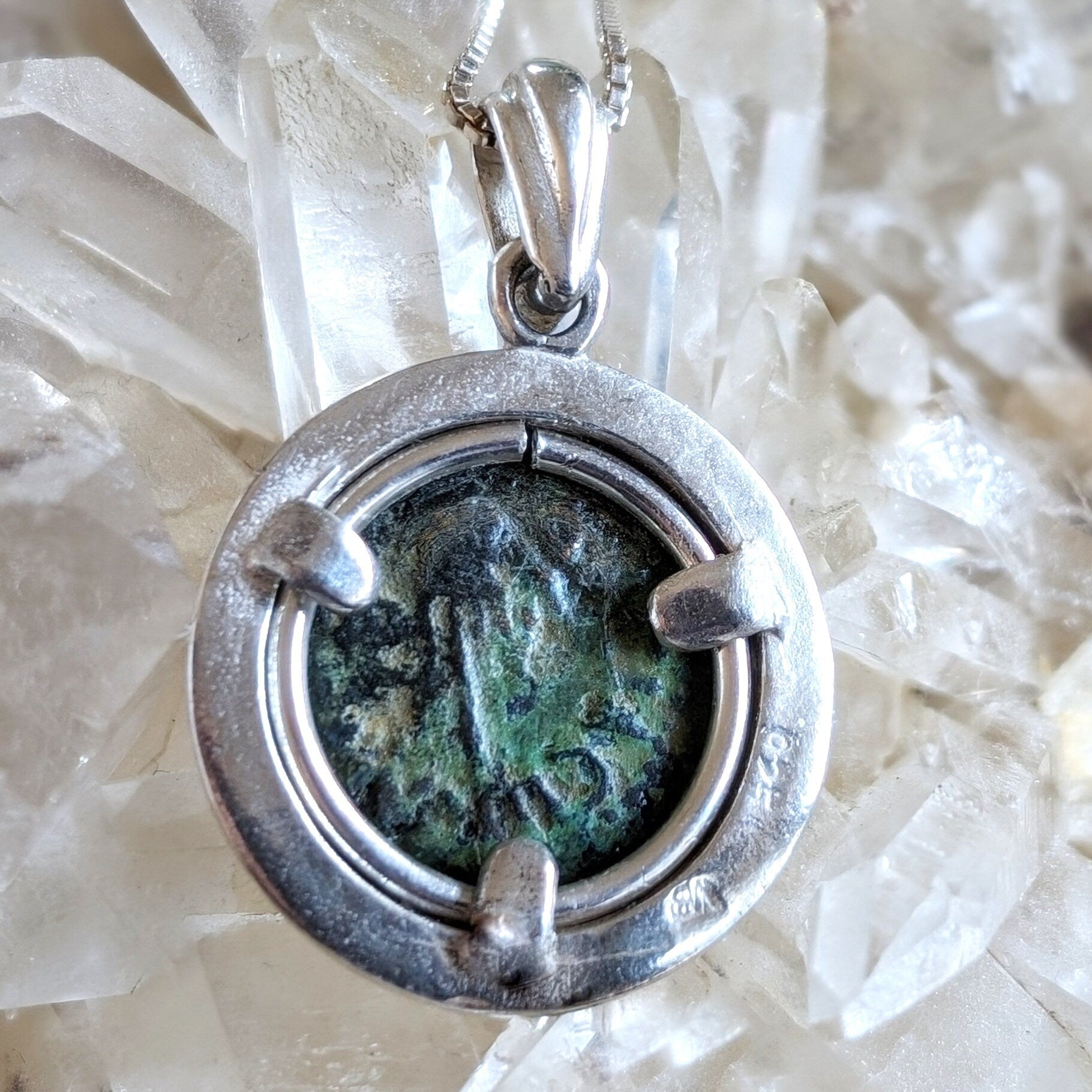 Antique Roman Coin Pendant: Herod Agrippa, Sterling Silver, History Gift Barr Designs