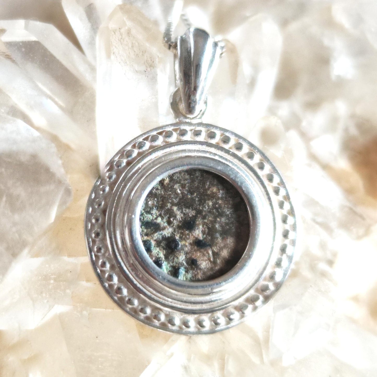 Genuine Widow's Mite Pendant, Ancient Coin Necklace, Vintage Silver Coin Pendant, Widow Mite Jewelry, Jesus Christian coin, Vintage Jewelry