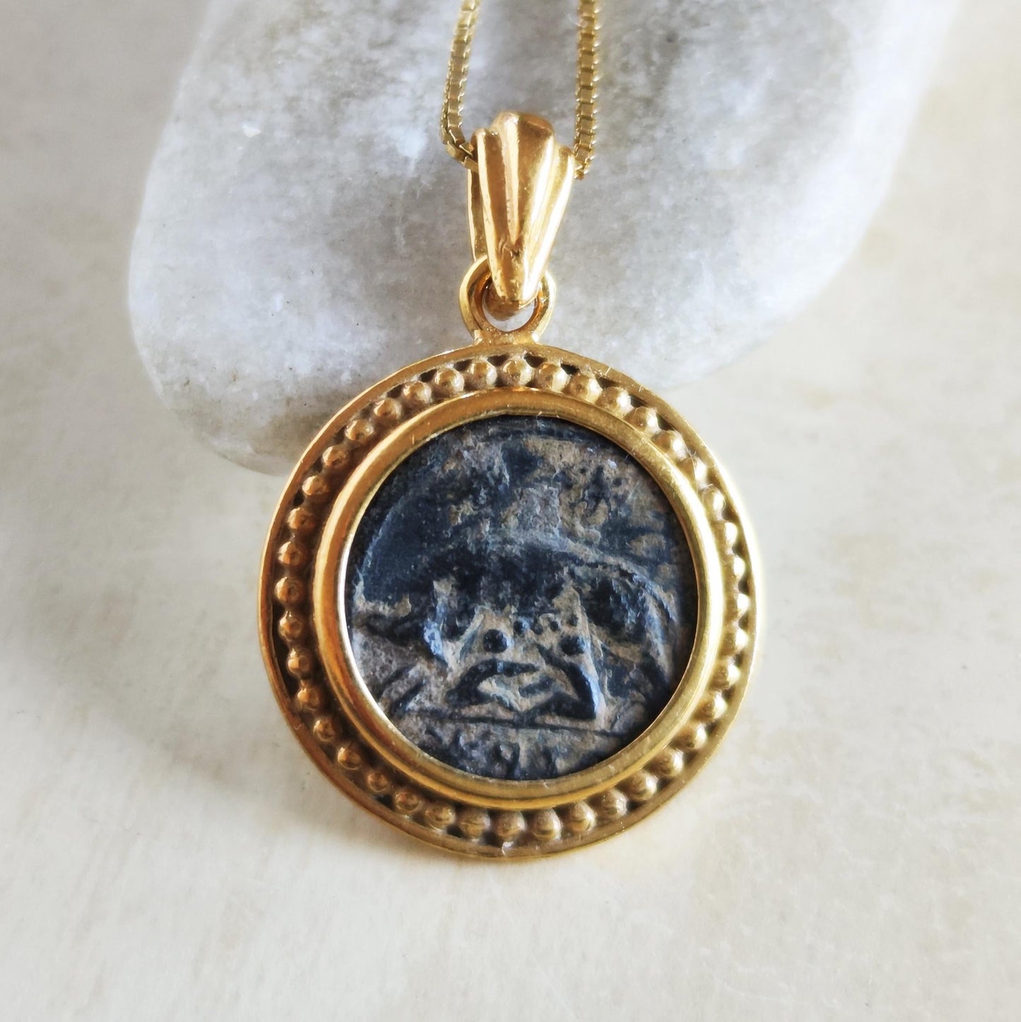 Romulus & Remus Wolf Coin Necklace: Ancient Roman Mythology Medallion Barr Designs