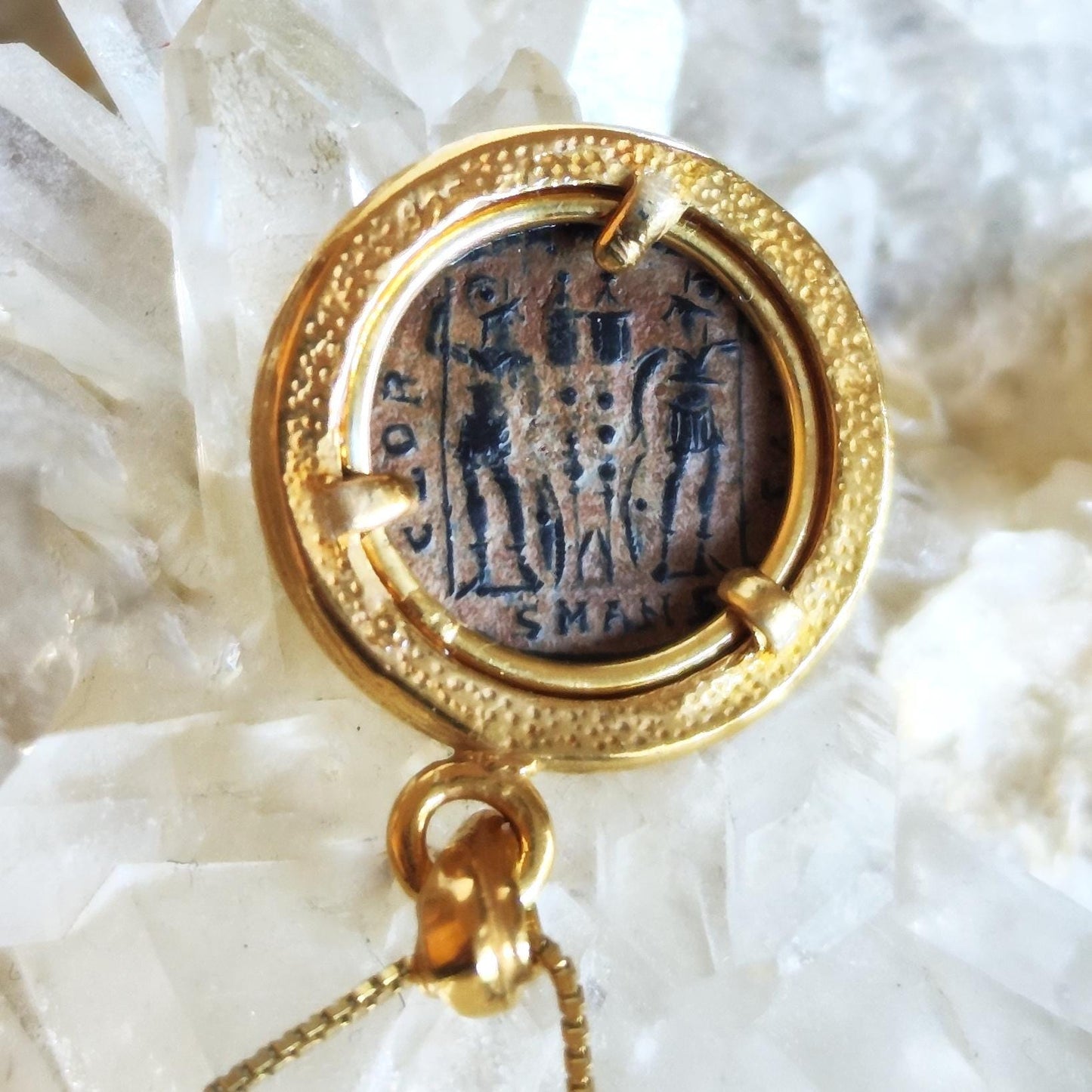 Genuine Roman Coin Pendant featuring Emperor Constantine II, Ancient Coin Vintage Necklace Barr Designs