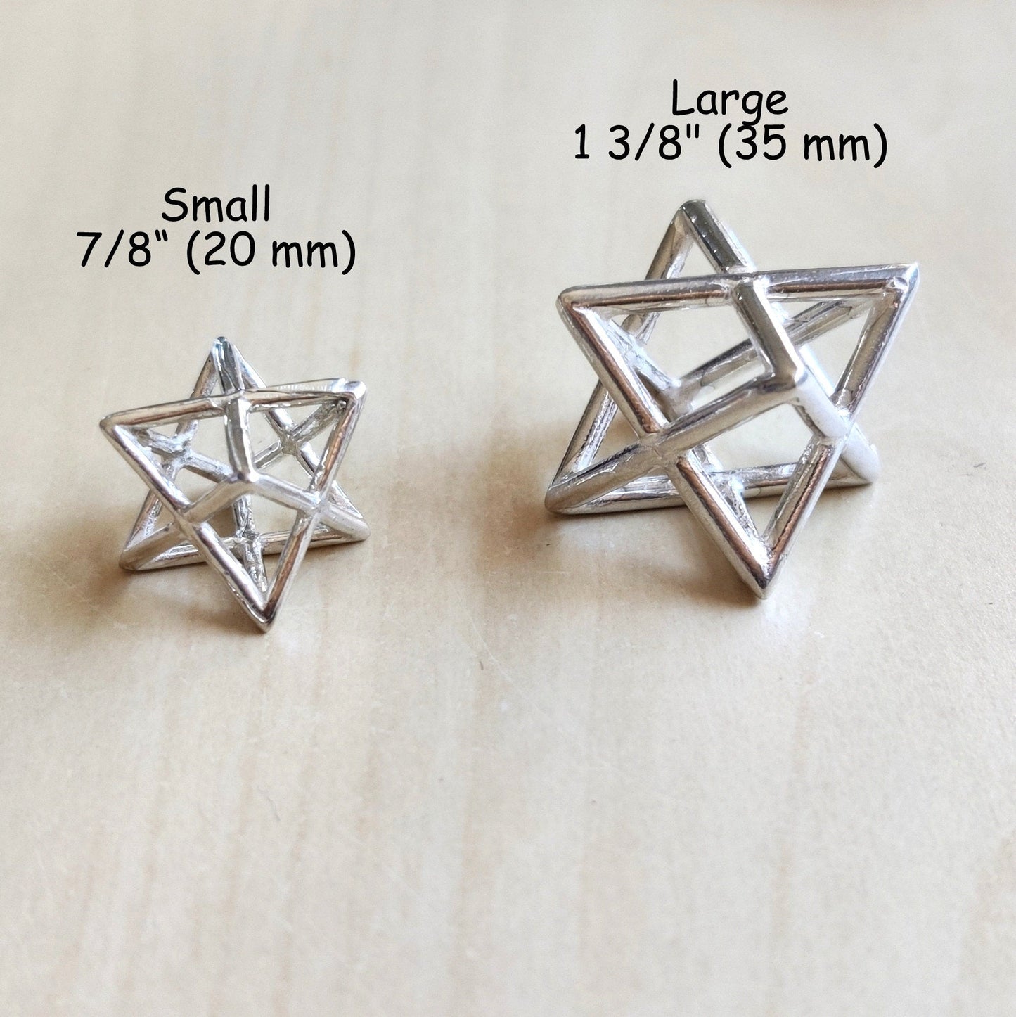 Sterling Silver Merkaba Necklace: Kabbalah Jewish Jewelry, Protection Star Tetrahedron Barr Designs