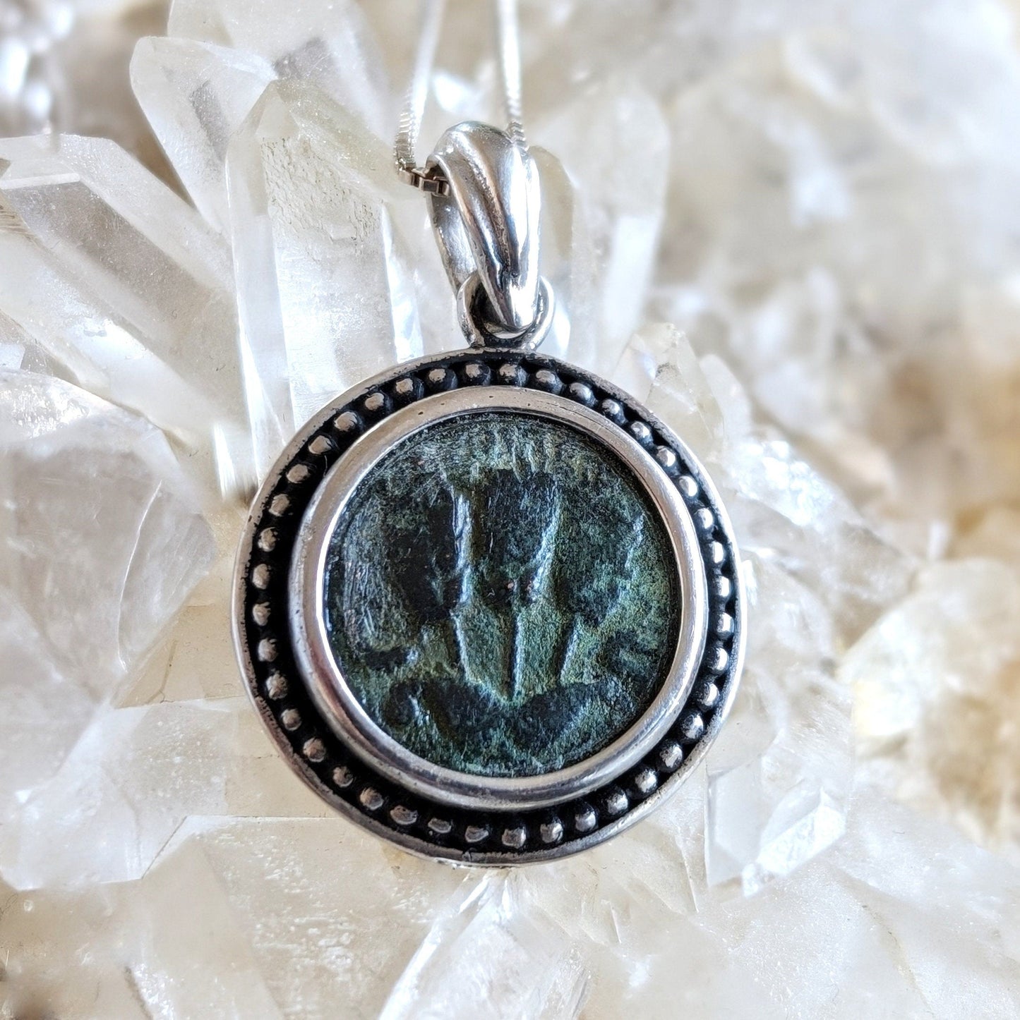 Antique Roman Coin Pendant: Herod Agrippa, Sterling Silver, History Gift Barr Designs