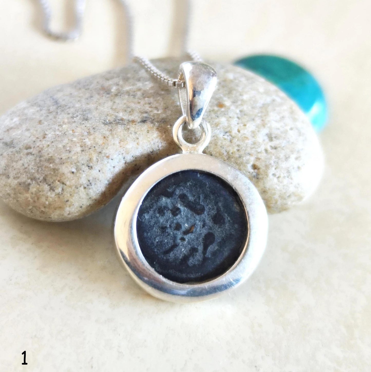 Authentic Old Widow Mite Coin Necklace, Christian Women Medallion, Antique Minimalist Silver Charm, Small Jesus Pendant, Bible Jewelry Gift