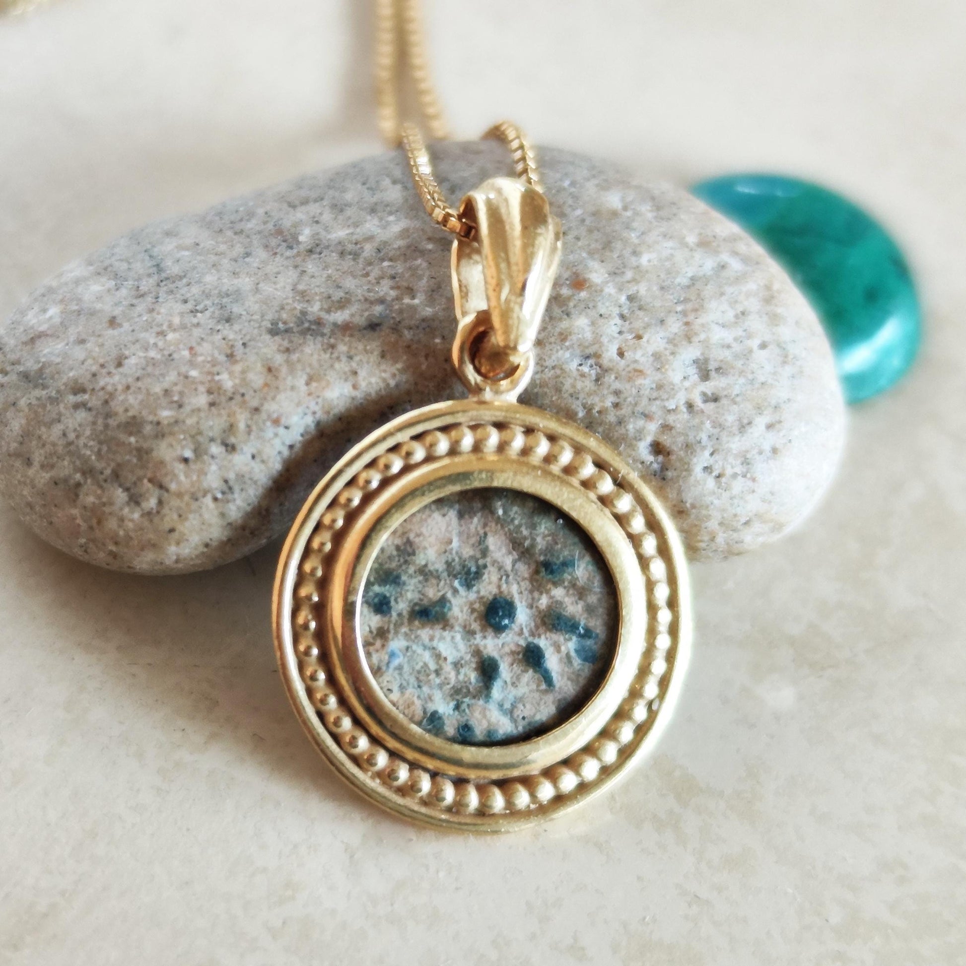 Widow's Mite Coin Necklace: Ancient Judea Prutah, 18K Gold Plated Sterling Silver Barr Designs