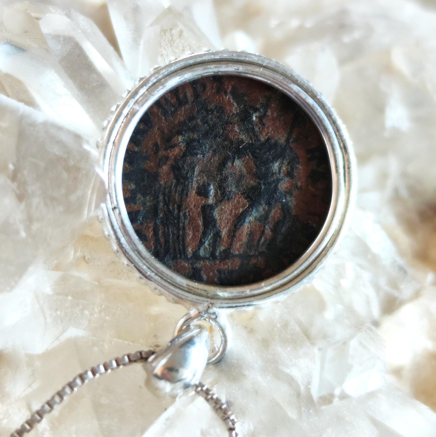Antique Roman Coin Silver Necklace: Son of Constantine Medallion, Ancient Constans Constantius II Pendant Barr Designs