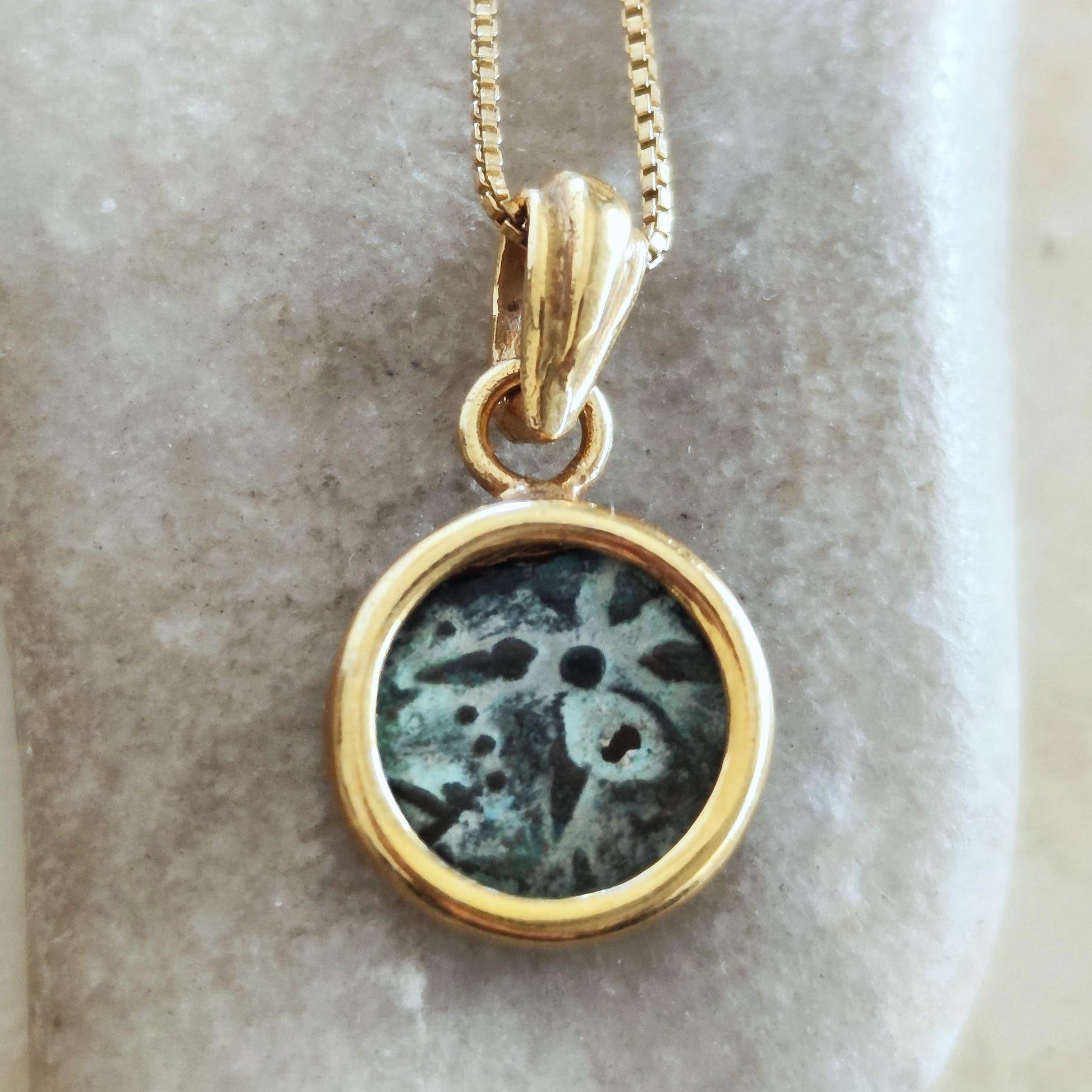 Widow's Mite Coin Necklace: Authentic Ancient Coin, 18K Gold-Plated Sterling Silver Barr Designs