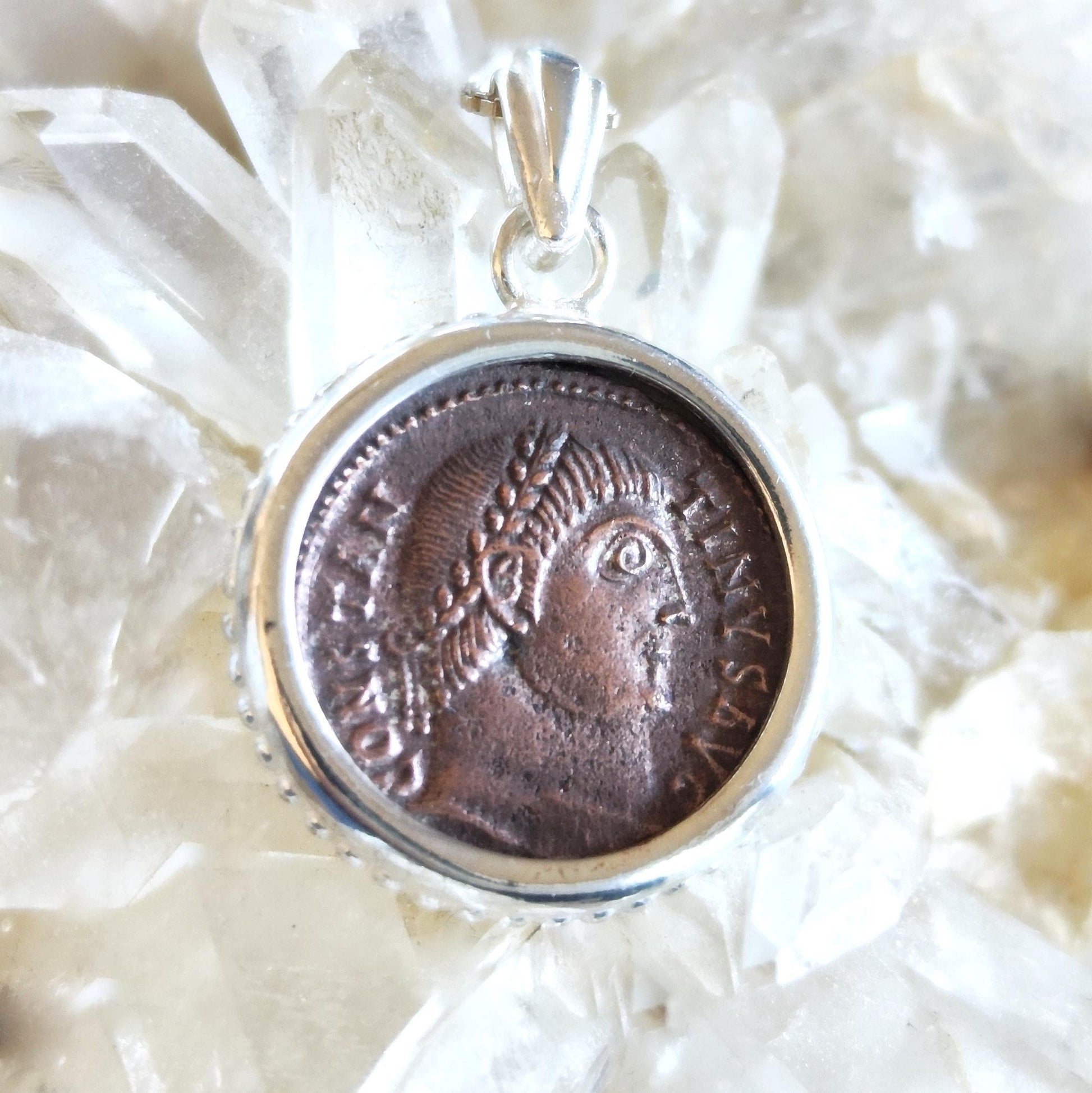Ancient Constantine I Coin Necklace, Sterling Silver Pendant, History Gift Barr Designs