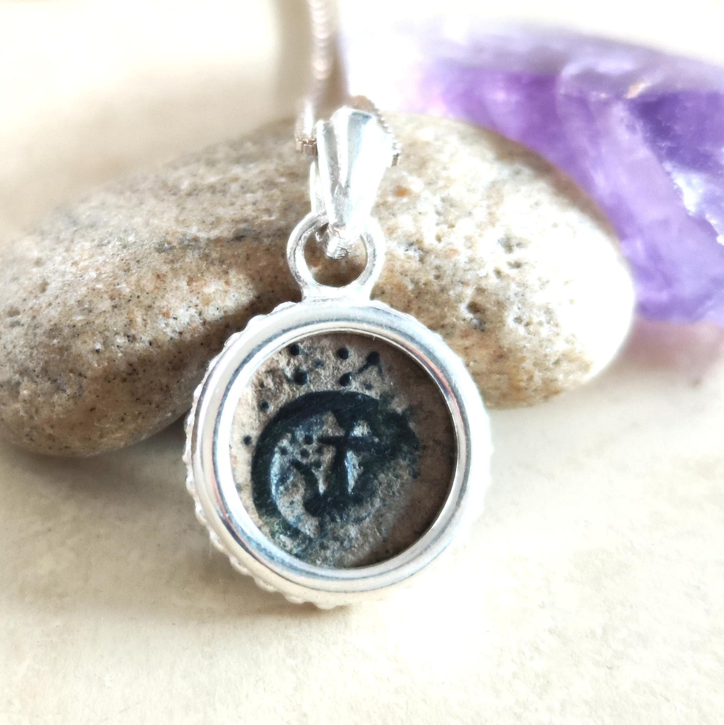 Jesus Time Coin Jewelry, Bible Mark 12:41 Widow Mite Necklace, Ancient Judean Coin Pendant for Christian